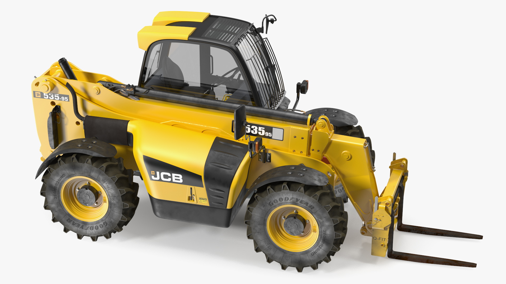 3D model Telehandler JCB 535 Rigged for Maya