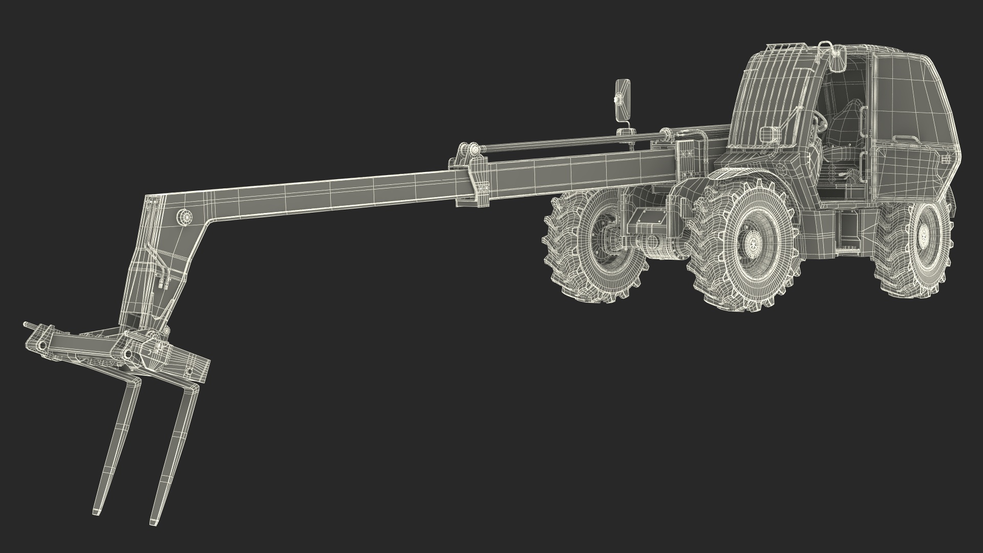 3D model Telehandler JCB 535 Rigged for Maya