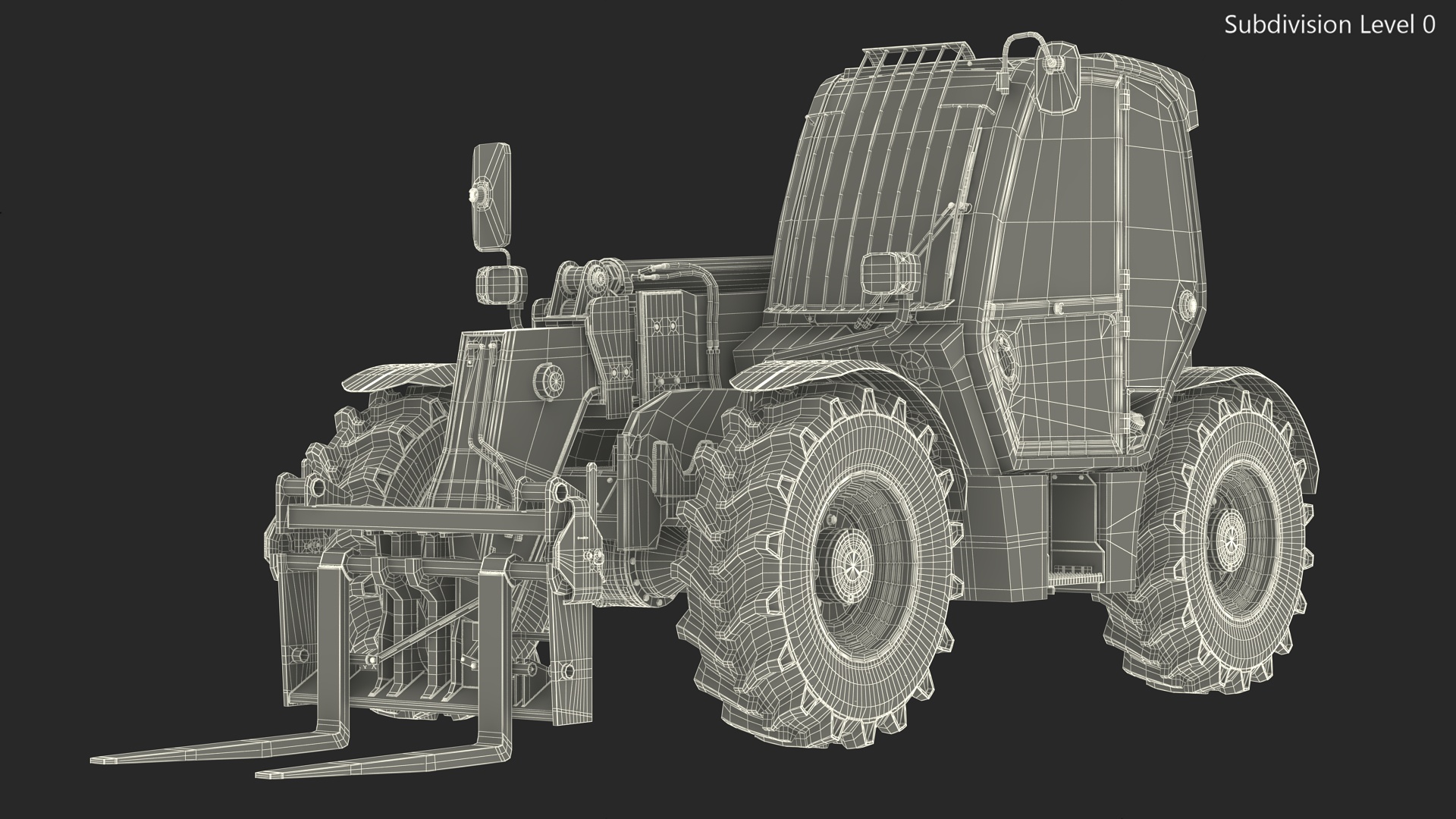 3D model Telehandler JCB 535 Rigged for Maya