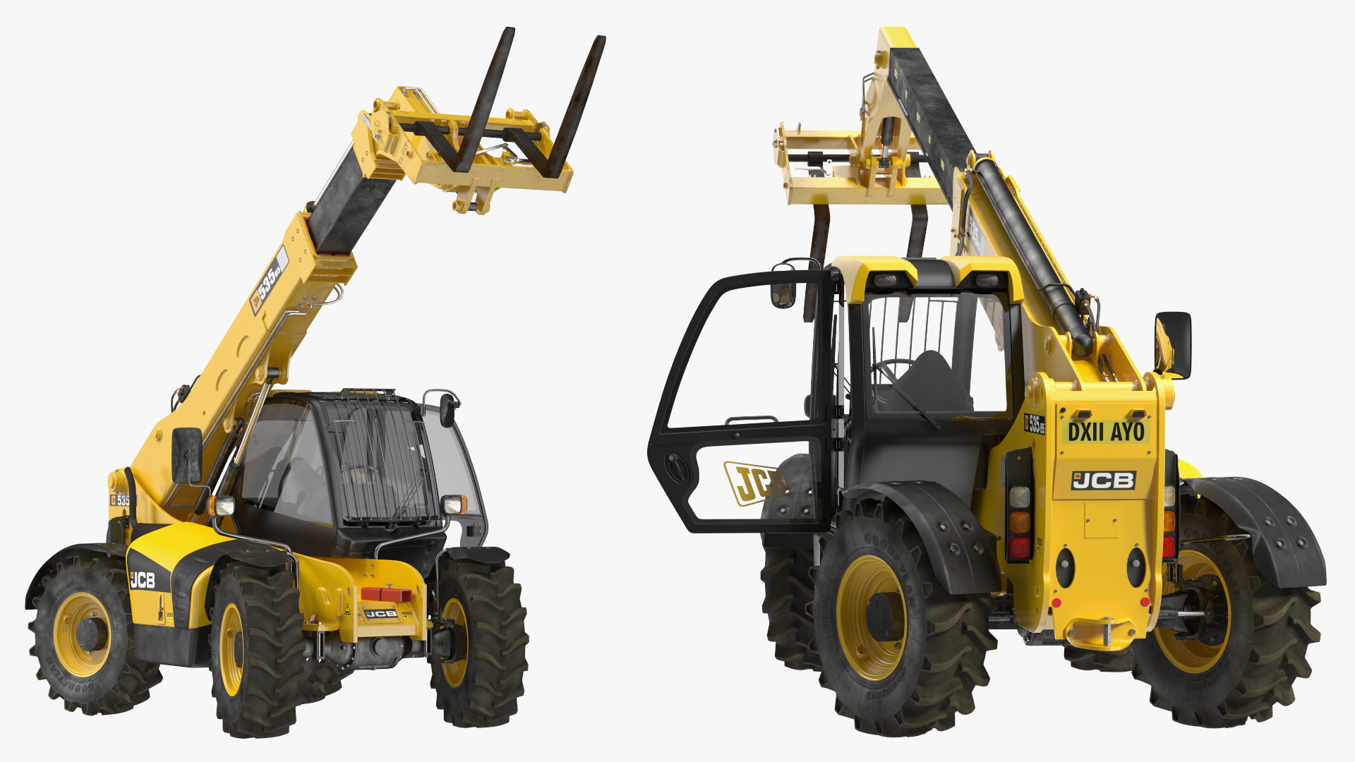 3D model Telehandler JCB 535 Rigged for Maya