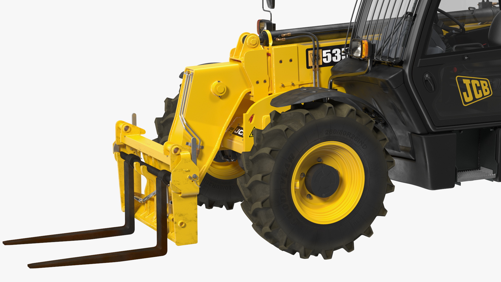 3D model Telehandler JCB 535 Rigged for Maya