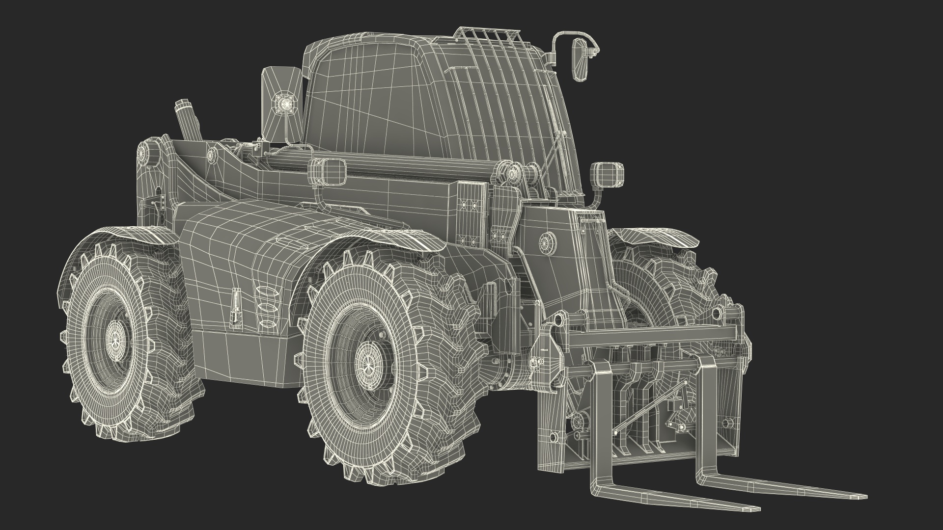3D model Telehandler JCB 535 Rigged for Maya