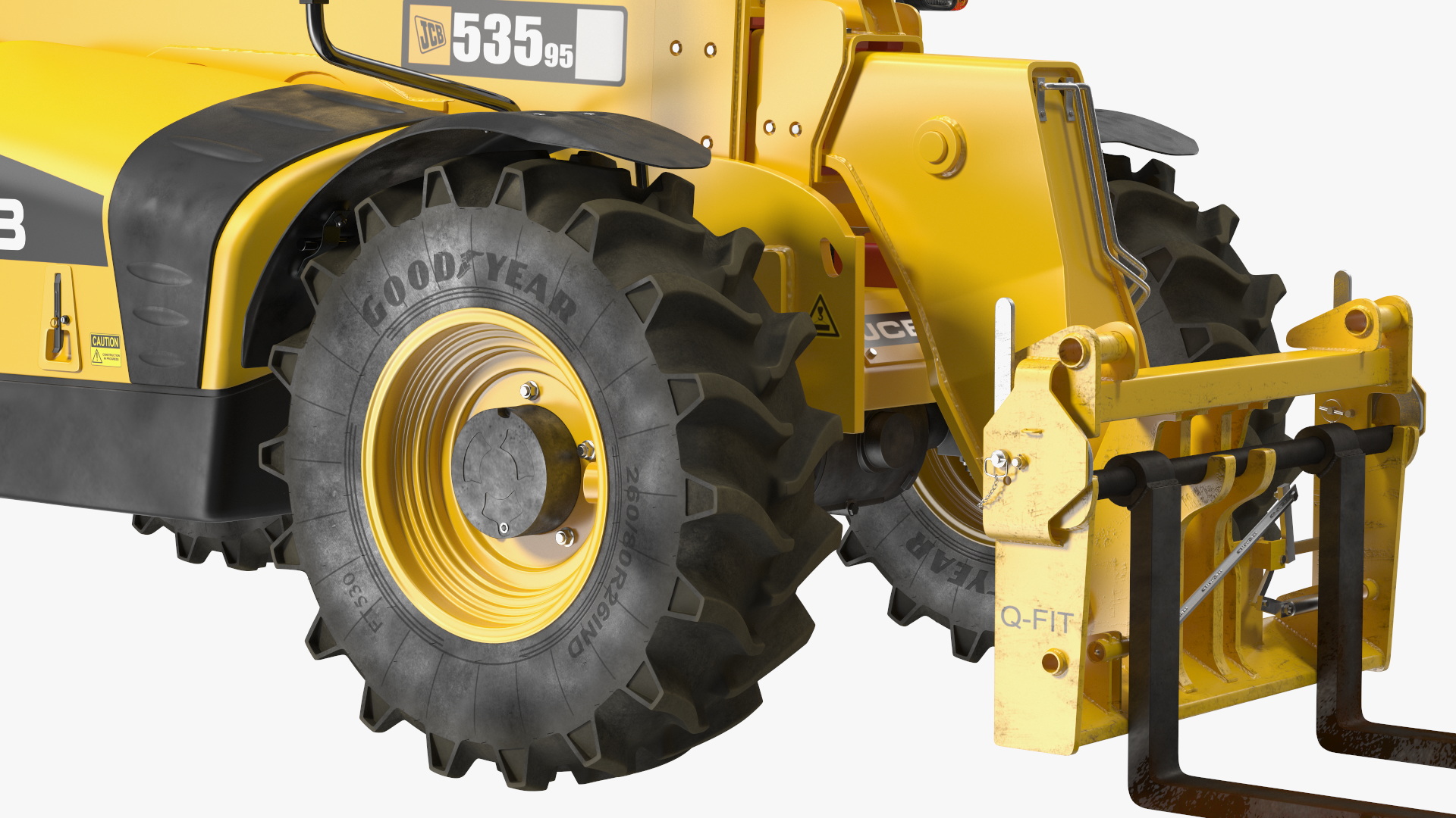 3D model Telehandler JCB 535 Rigged for Maya