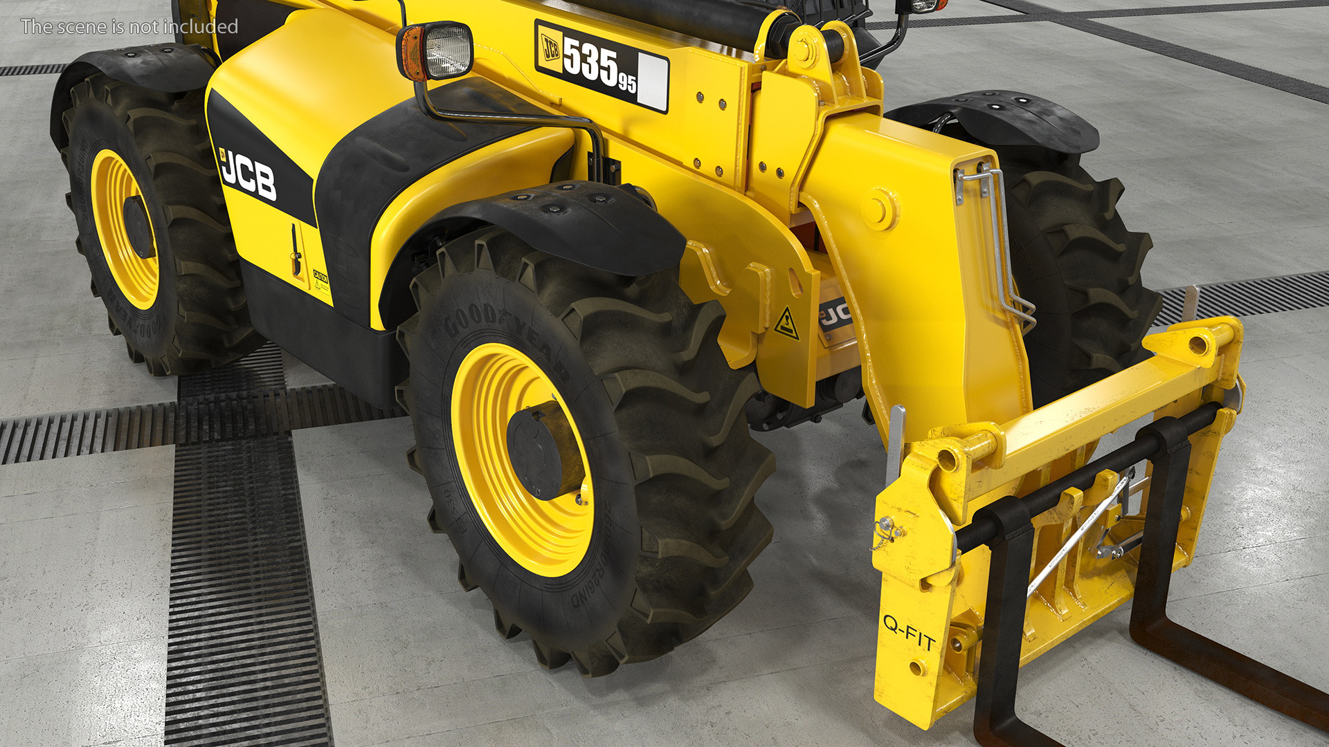 3D model Telehandler JCB 535 Rigged for Maya