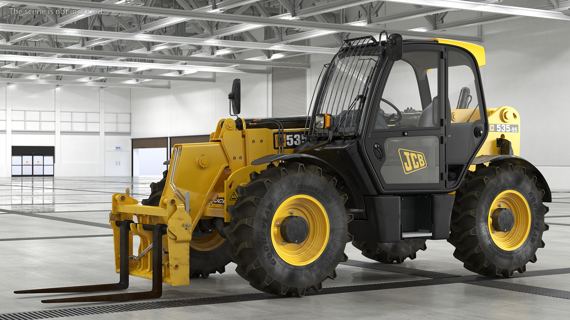 3D model Telehandler JCB 535 Rigged for Maya