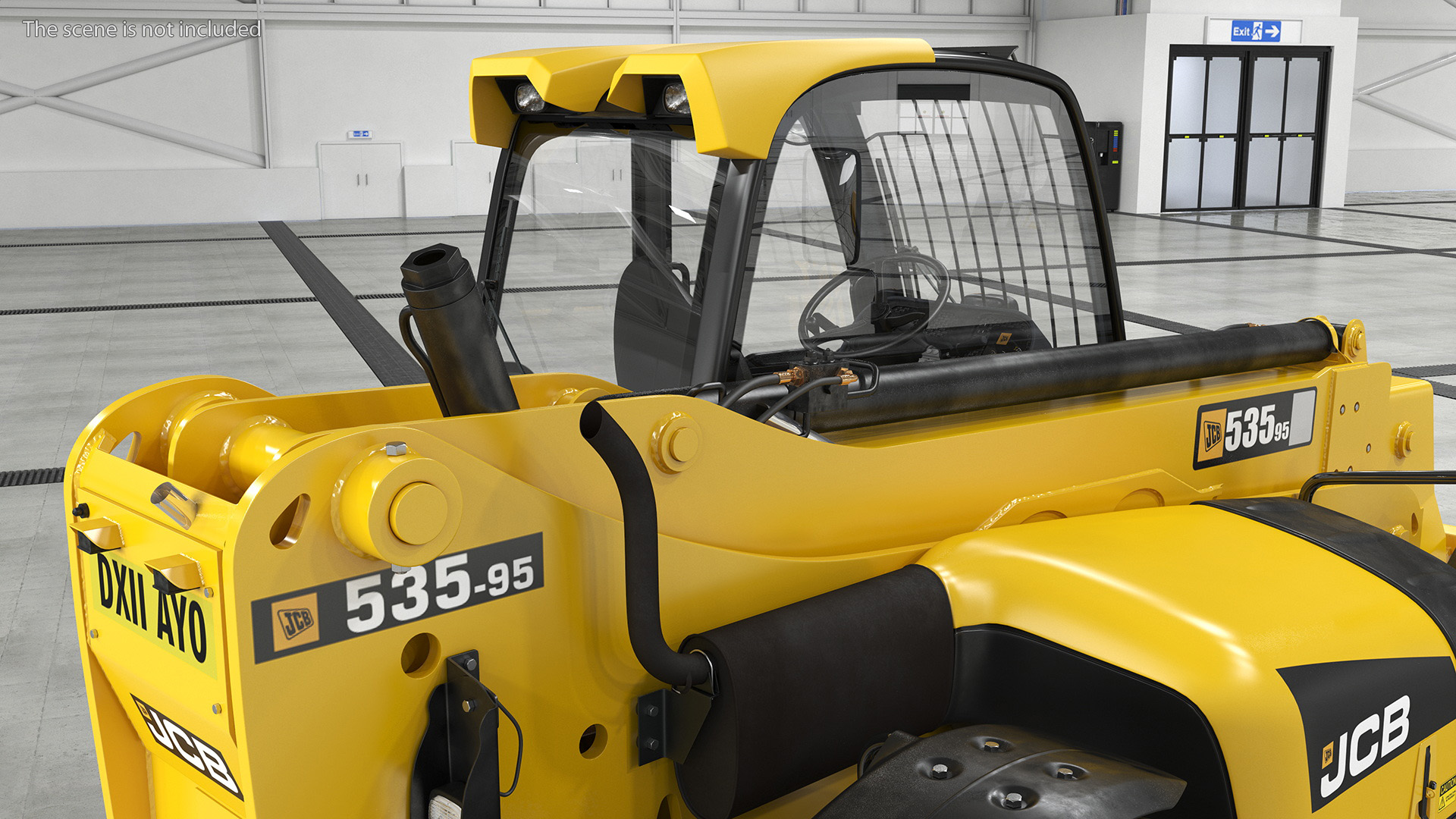3D model Telehandler JCB 535 Rigged for Maya