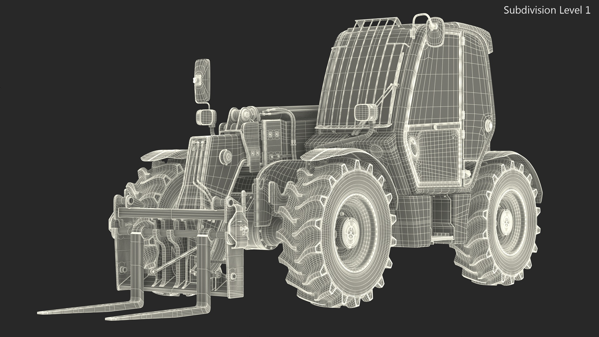 3D model Telehandler JCB 535 Rigged for Maya