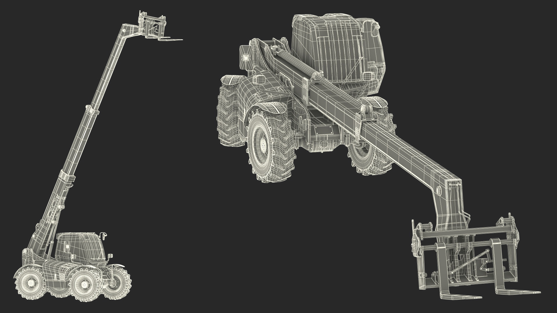3D model Telehandler JCB 535 Rigged for Maya