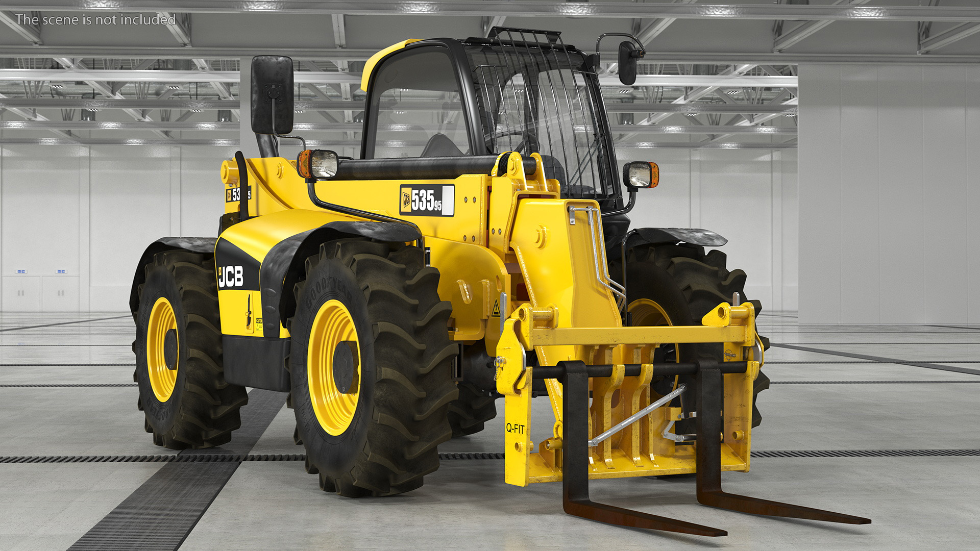 3D model Telehandler JCB 535 Rigged for Maya