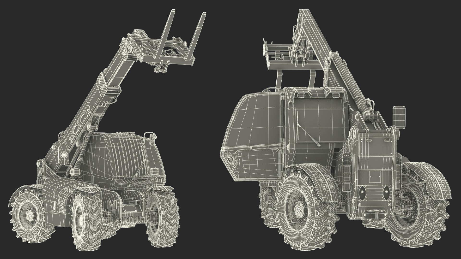 3D model Telehandler JCB 535 Rigged for Maya