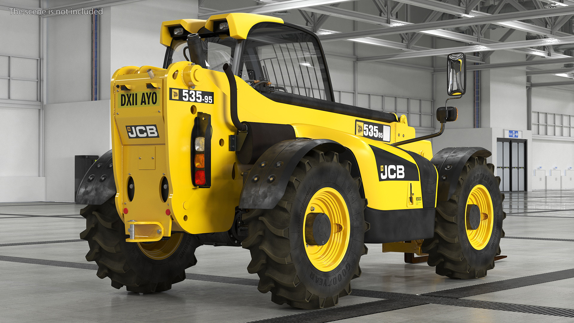 3D model Telehandler JCB 535 Rigged for Maya