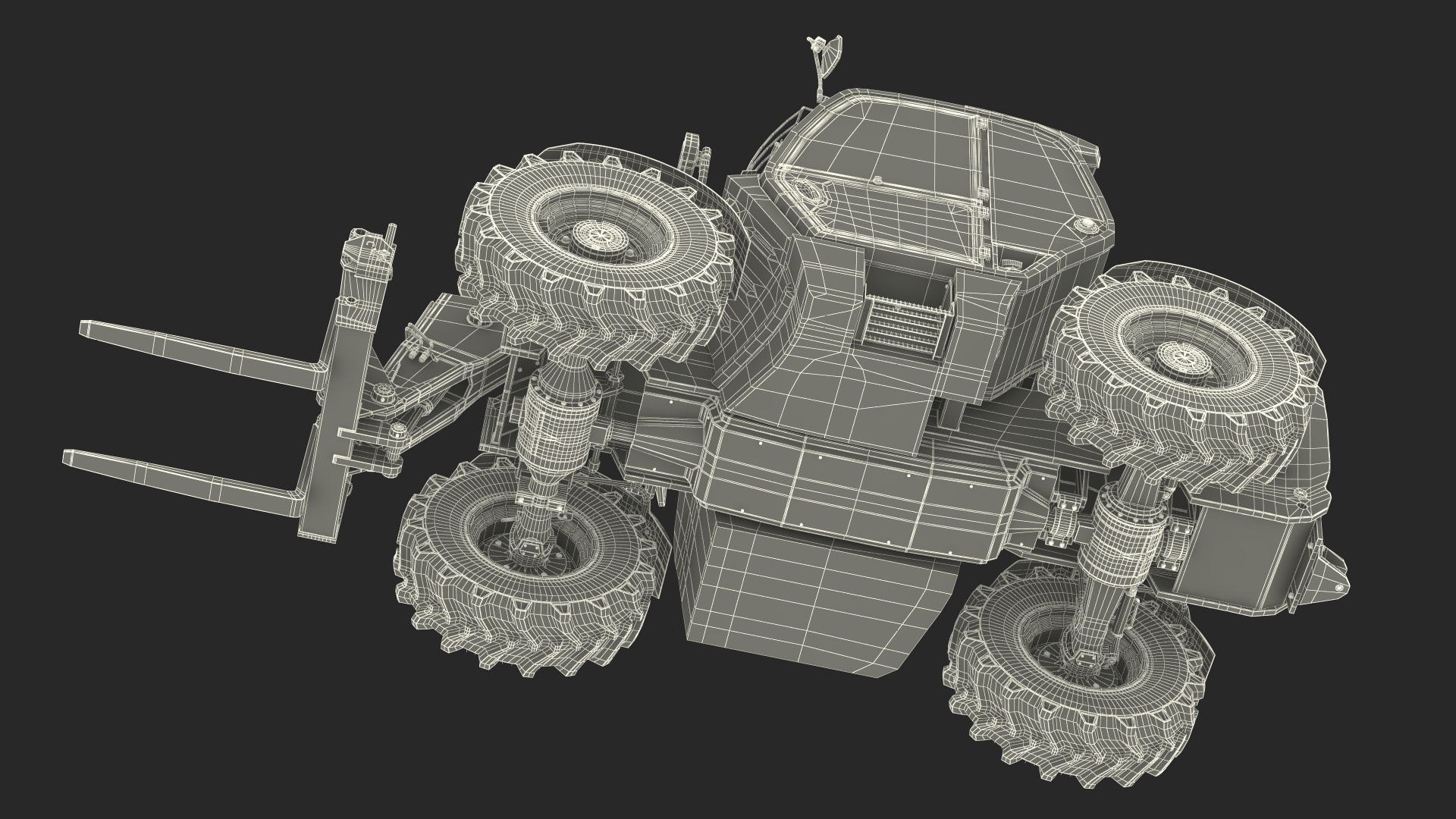 3D model Telehandler JCB 535 Rigged for Maya