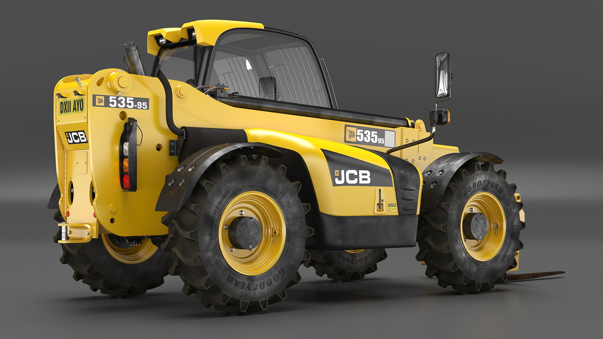 3D model Telehandler JCB 535 Rigged for Maya