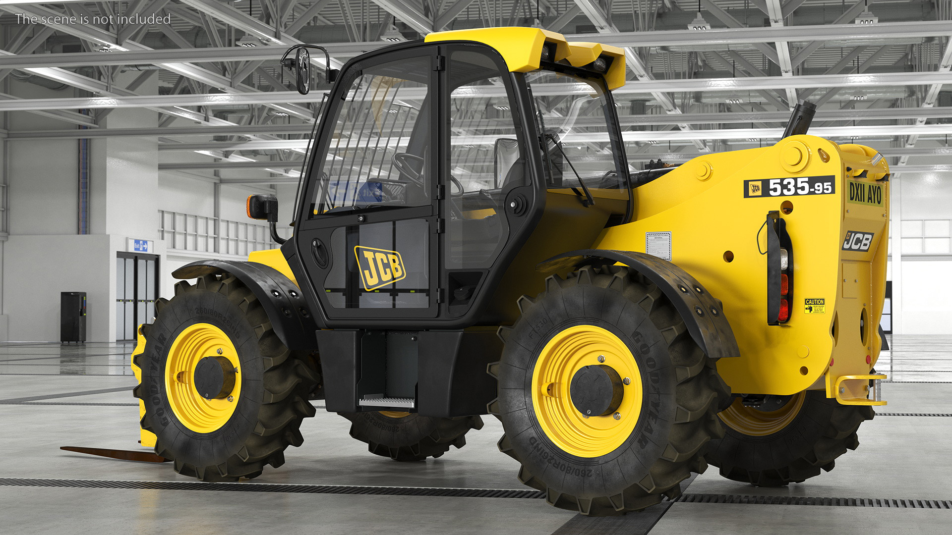 3D model Telehandler JCB 535 Rigged for Maya