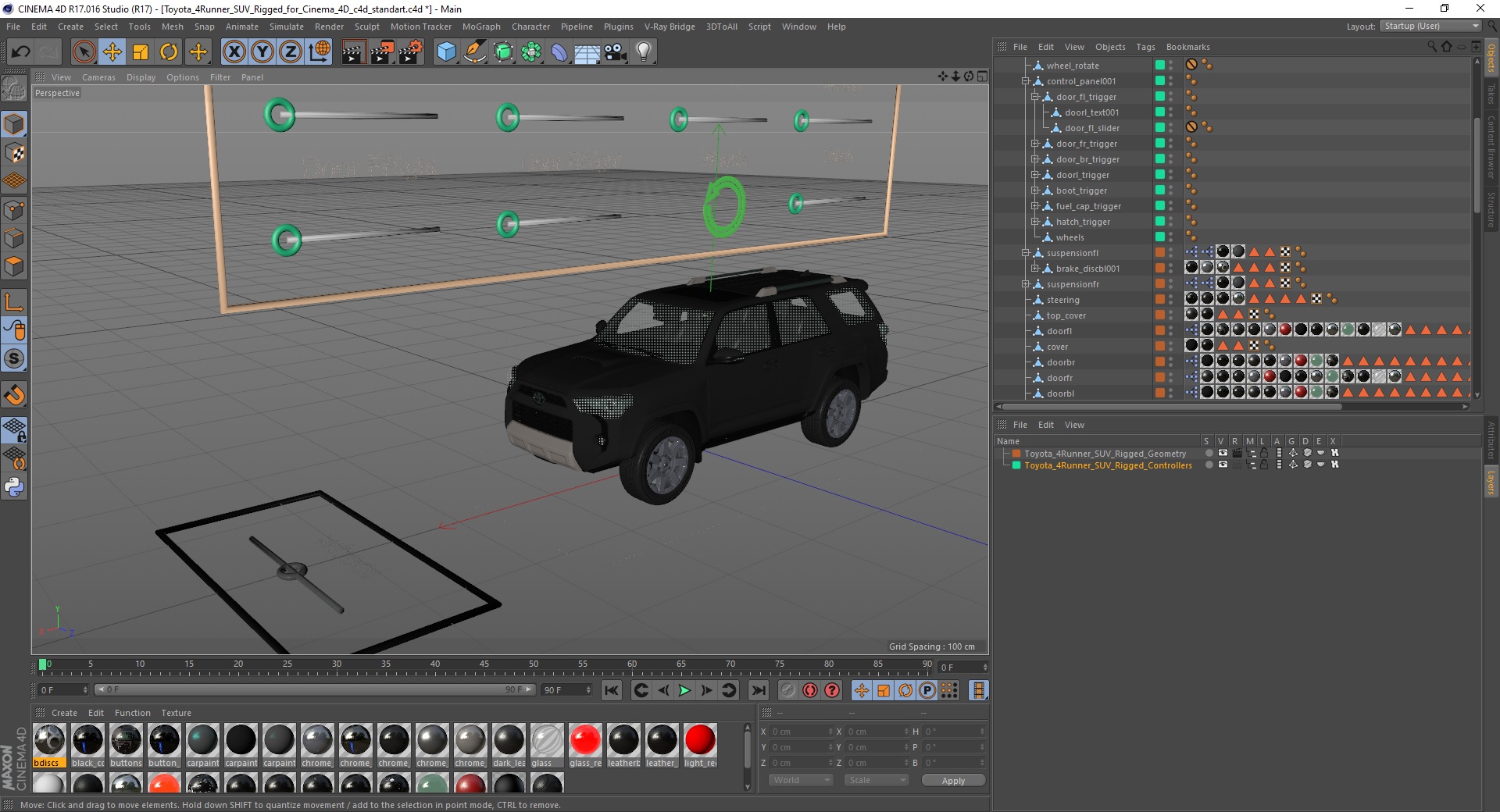 Toyota 4Runner SUV Rigged for Cinema 4D 3D model