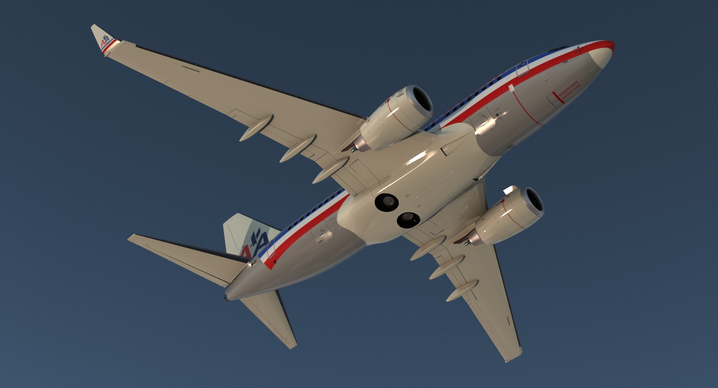 3D Boeing 737 600 with Interior American Airlines