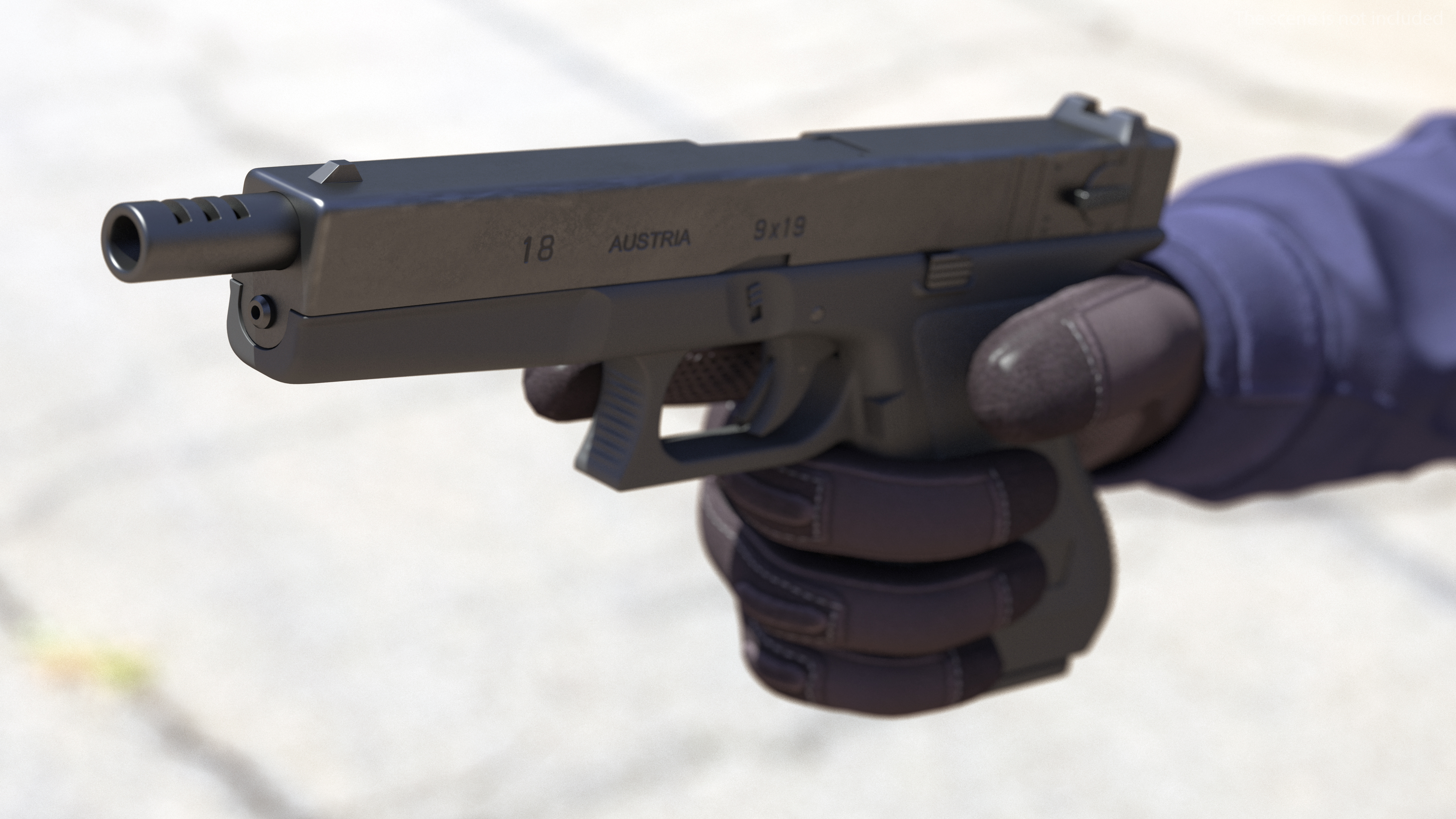 3D model Semiautomatic Pistol