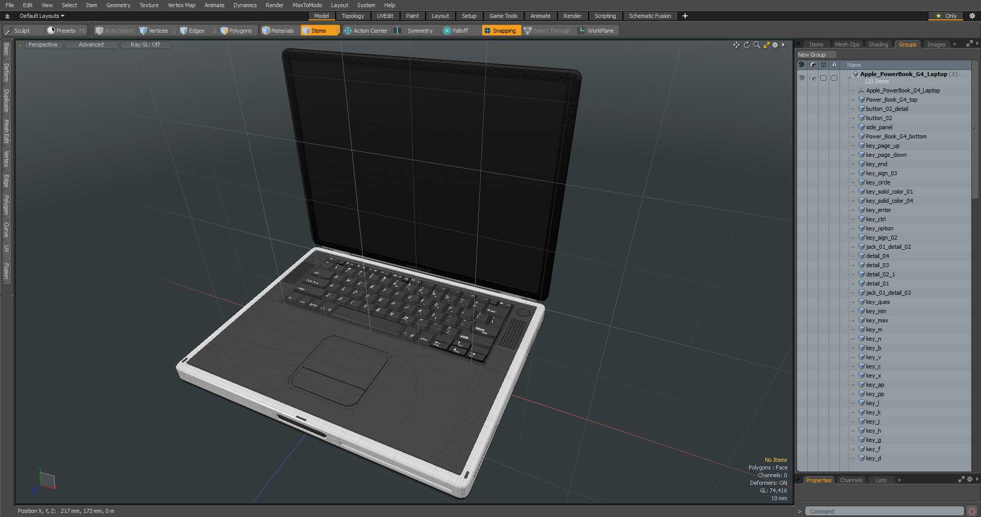 3D model Apple PowerBook G4 Laptop