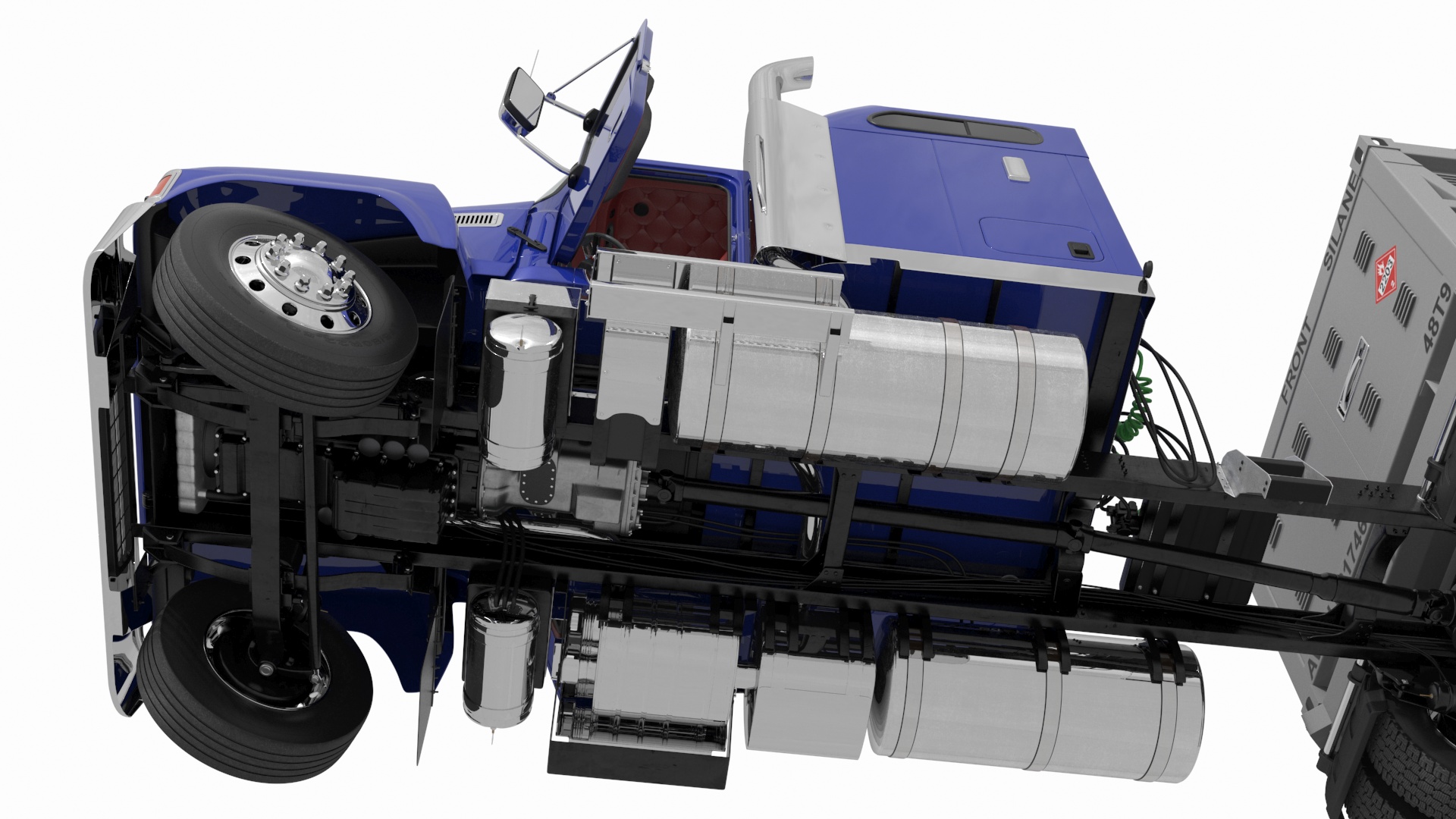 3D model Freight Truck with Liquefied Natural Gas Transport Trailer Rigged