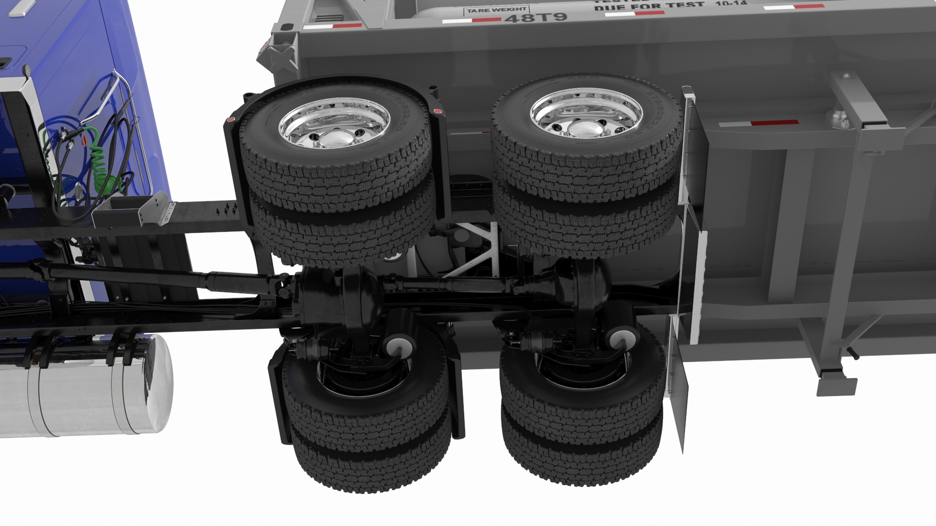 3D model Freight Truck with Liquefied Natural Gas Transport Trailer Rigged