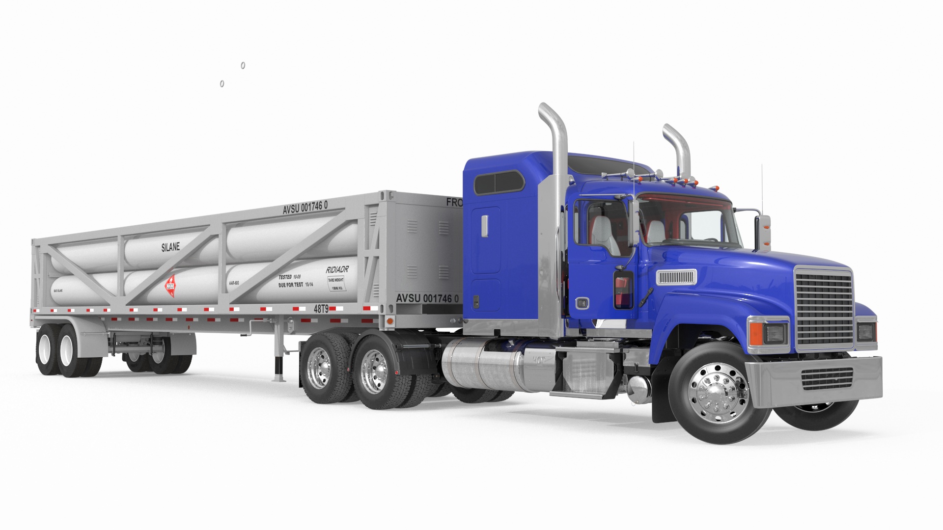 3D model Freight Truck with Liquefied Natural Gas Transport Trailer Rigged