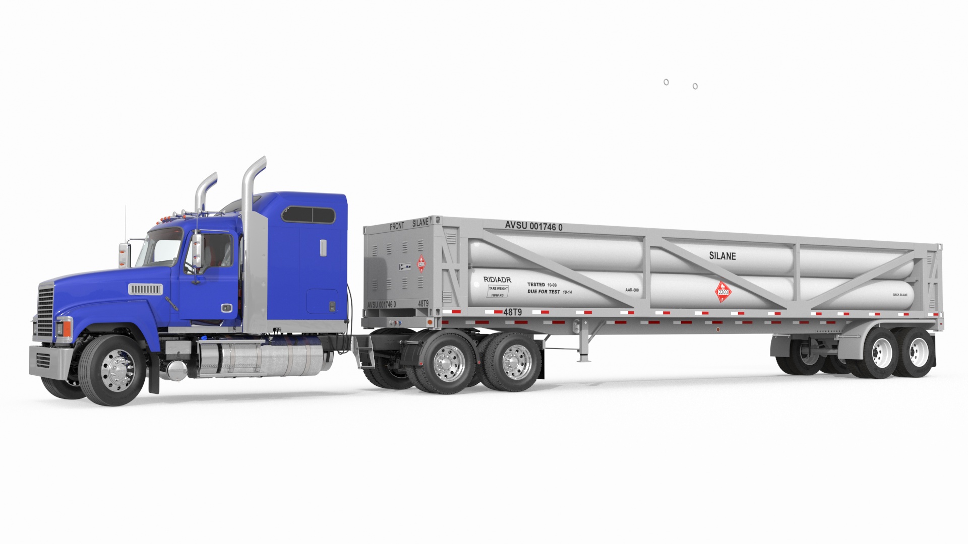 3D model Freight Truck with Liquefied Natural Gas Transport Trailer Rigged