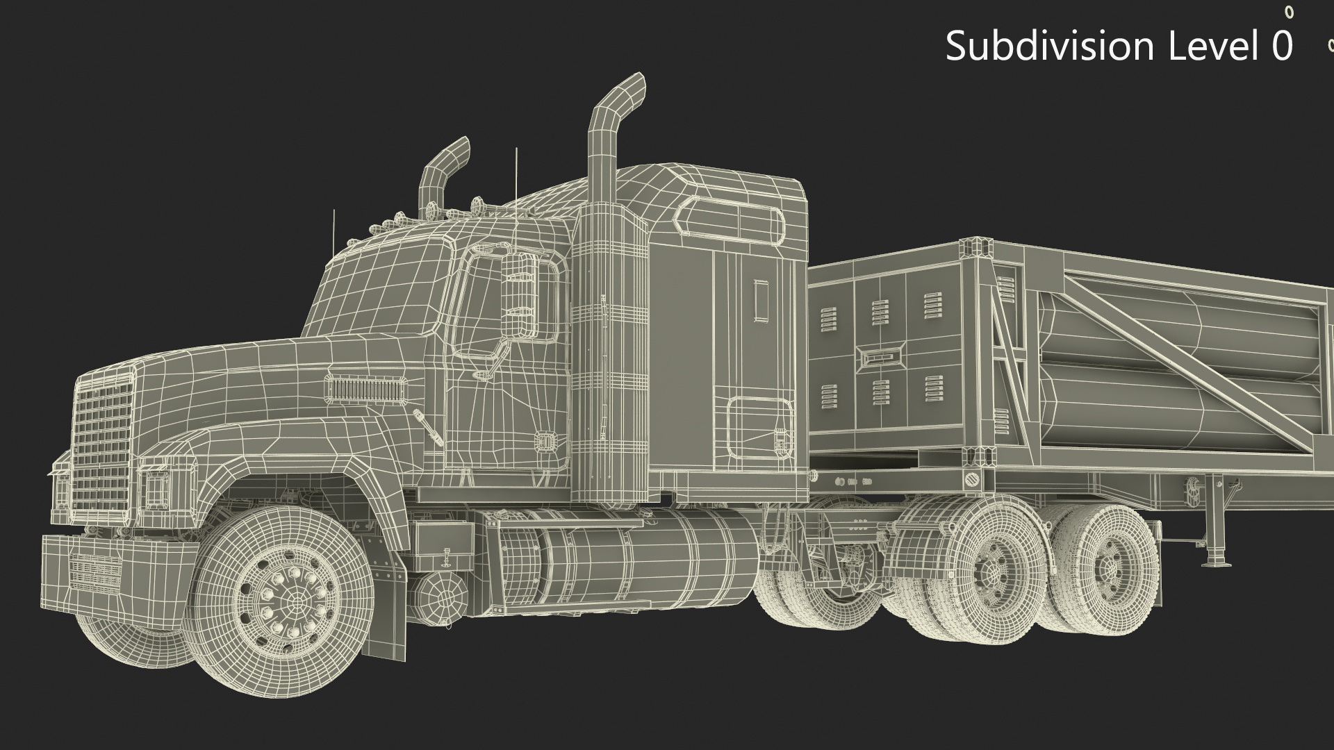 3D model Freight Truck with Liquefied Natural Gas Transport Trailer Rigged