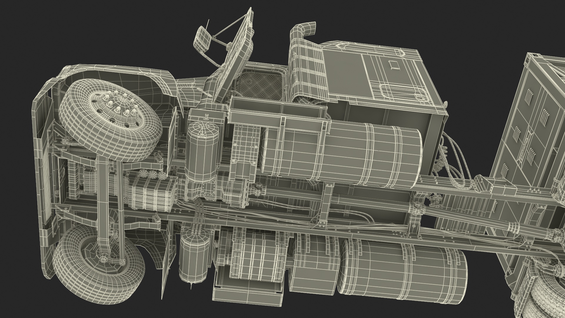 3D model Freight Truck with Liquefied Natural Gas Transport Trailer Rigged