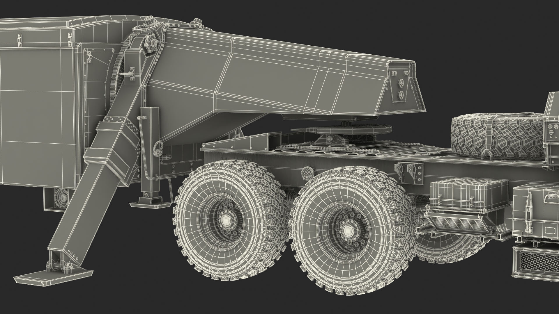 Camo M983 Tractor with THAAD TPY2 Radar 3D model