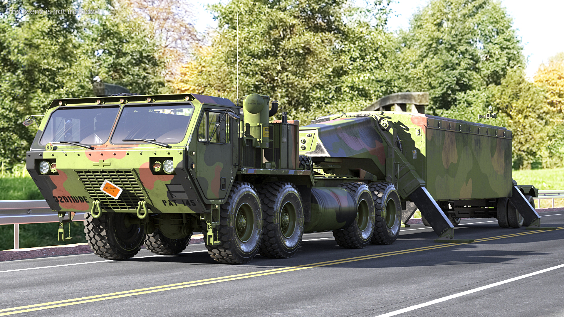 Camo M983 Tractor with THAAD TPY2 Radar 3D model