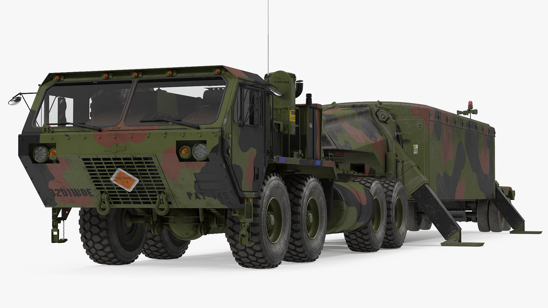 Camo M983 Tractor with THAAD TPY2 Radar 3D model
