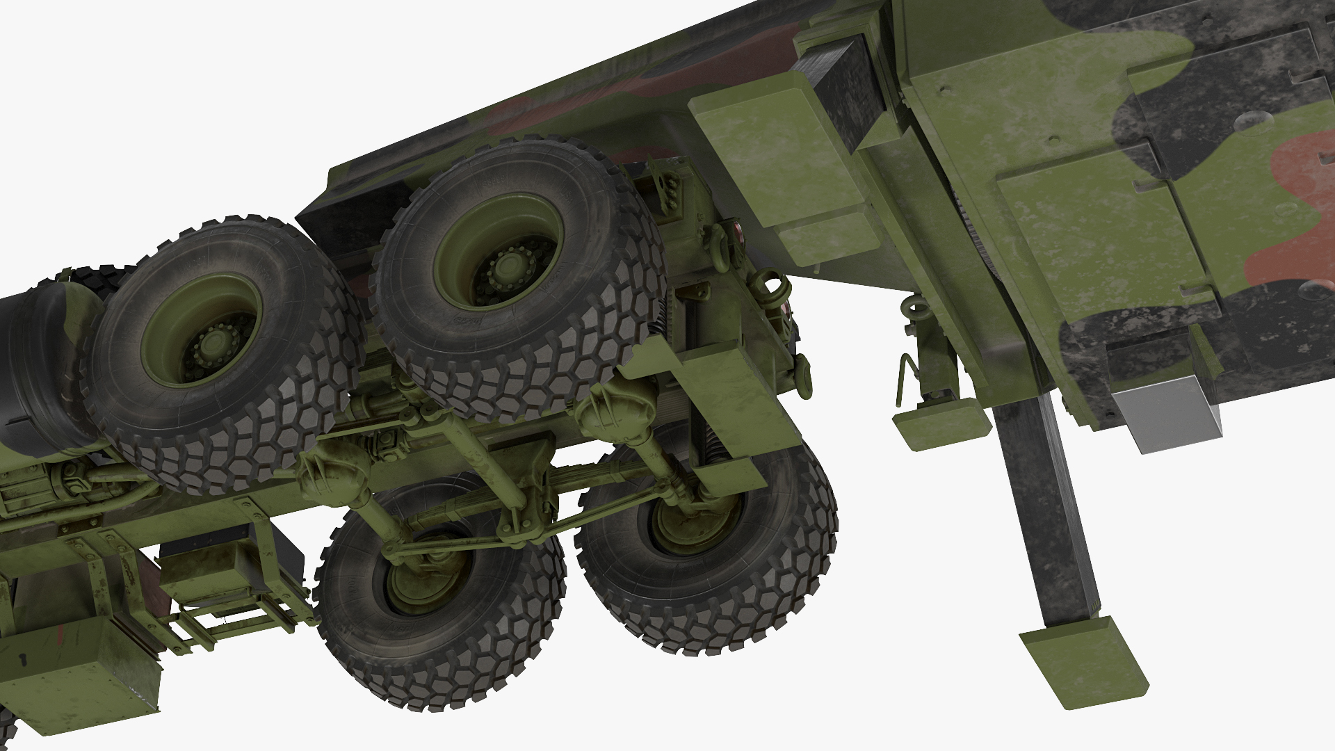 Camo M983 Tractor with THAAD TPY2 Radar 3D model