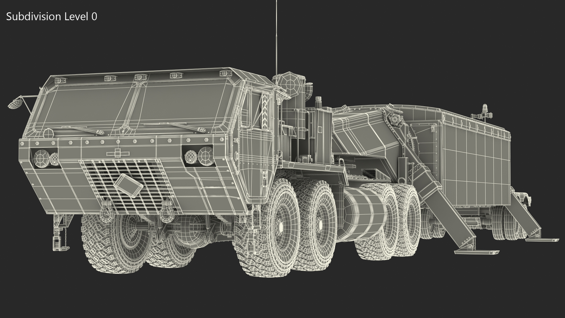Camo M983 Tractor with THAAD TPY2 Radar 3D model