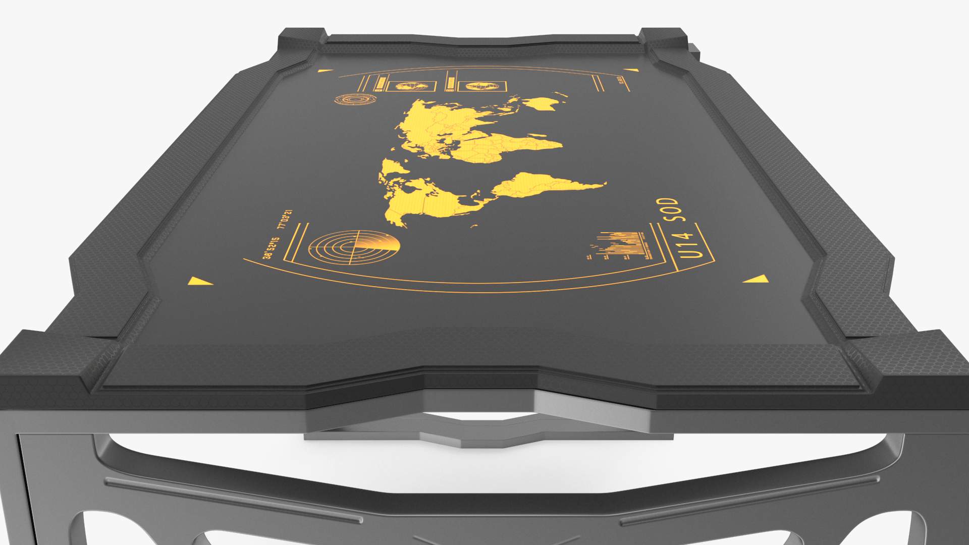 Sci-fi Table Orange 3D model