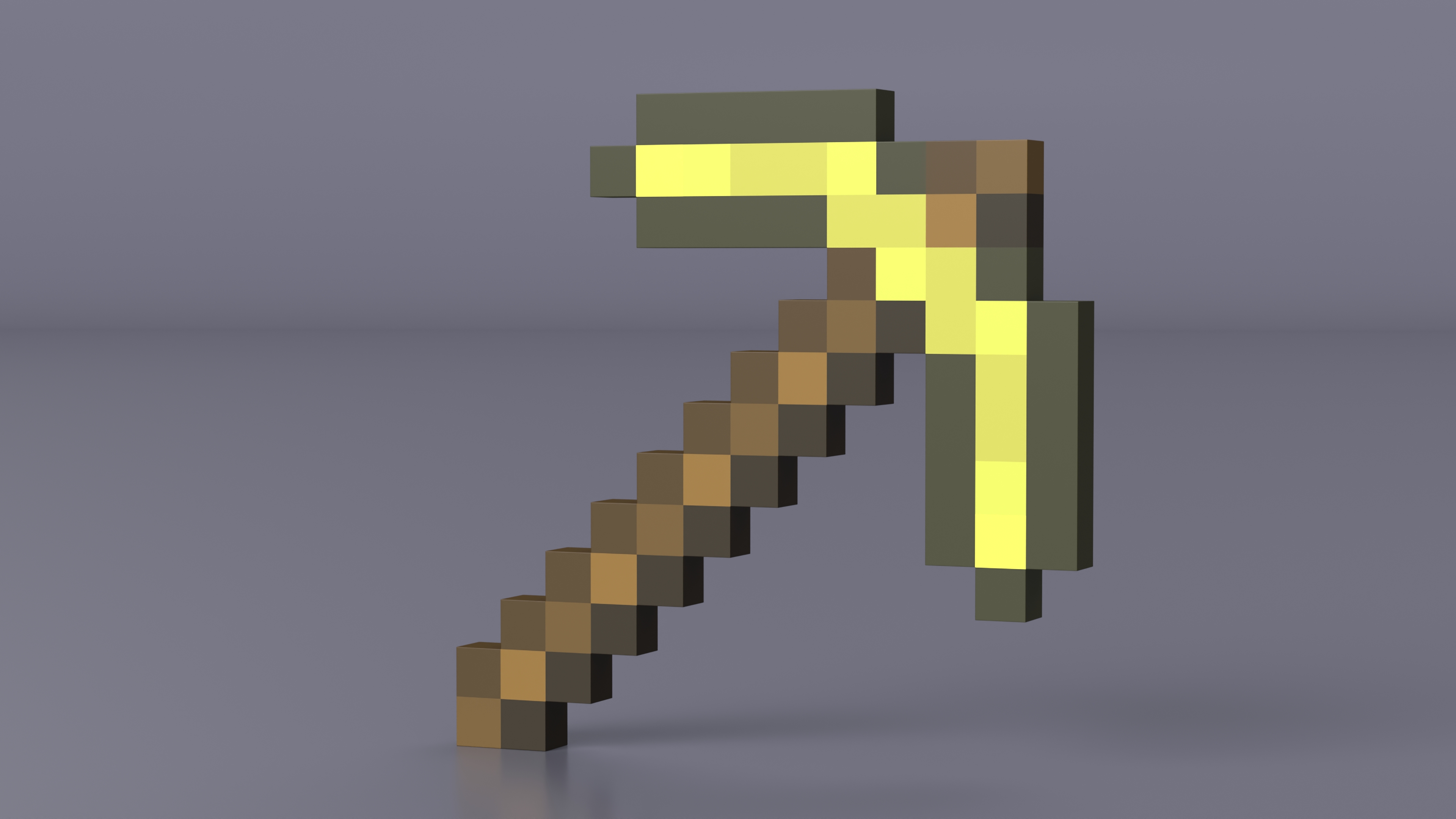 Minecraft Golden Pickaxe 3D model