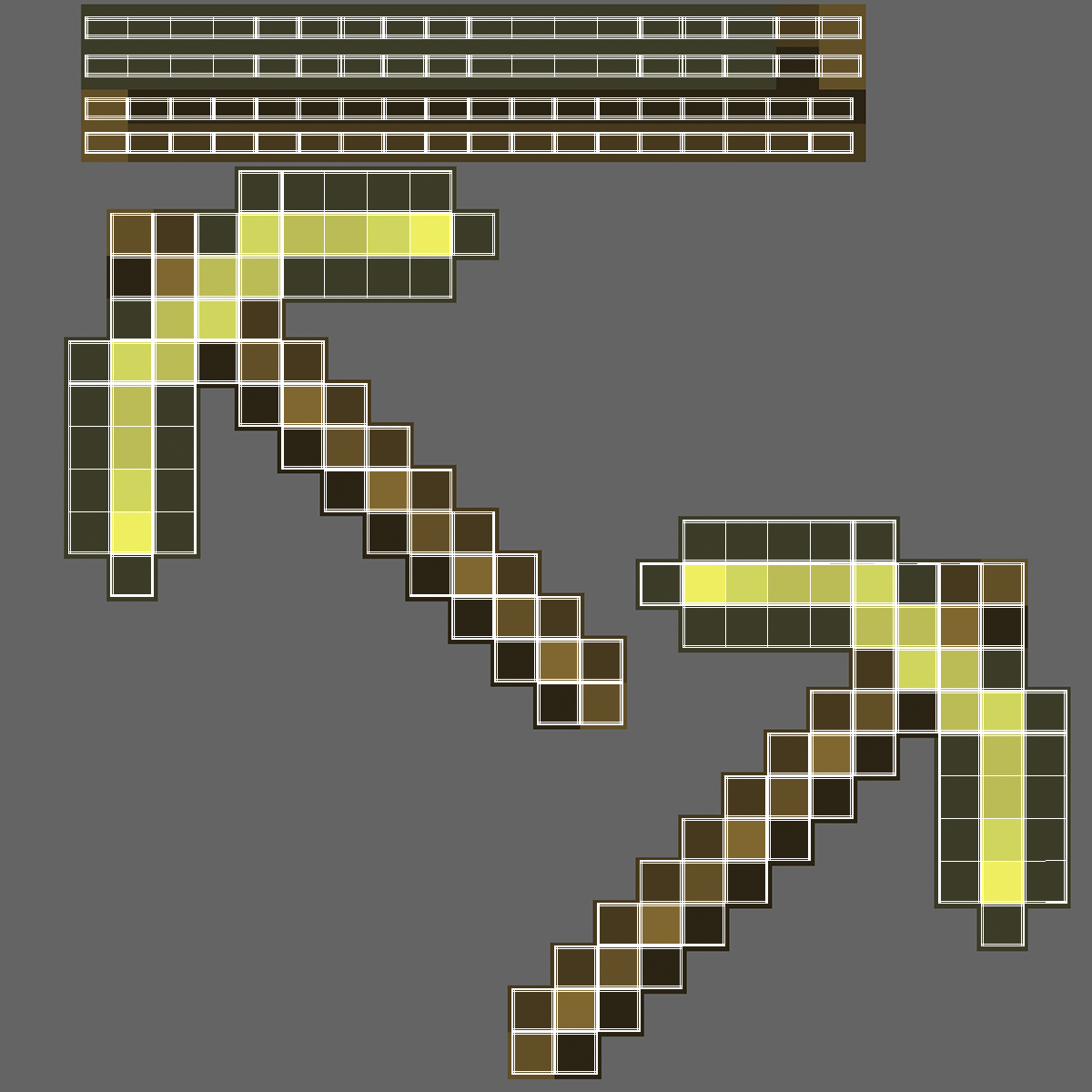 Minecraft Golden Pickaxe 3D model