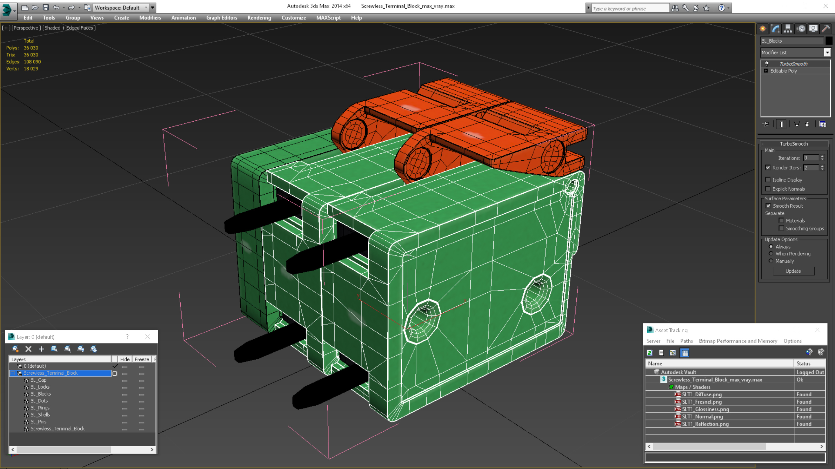 Screwless Terminal Block 3D model