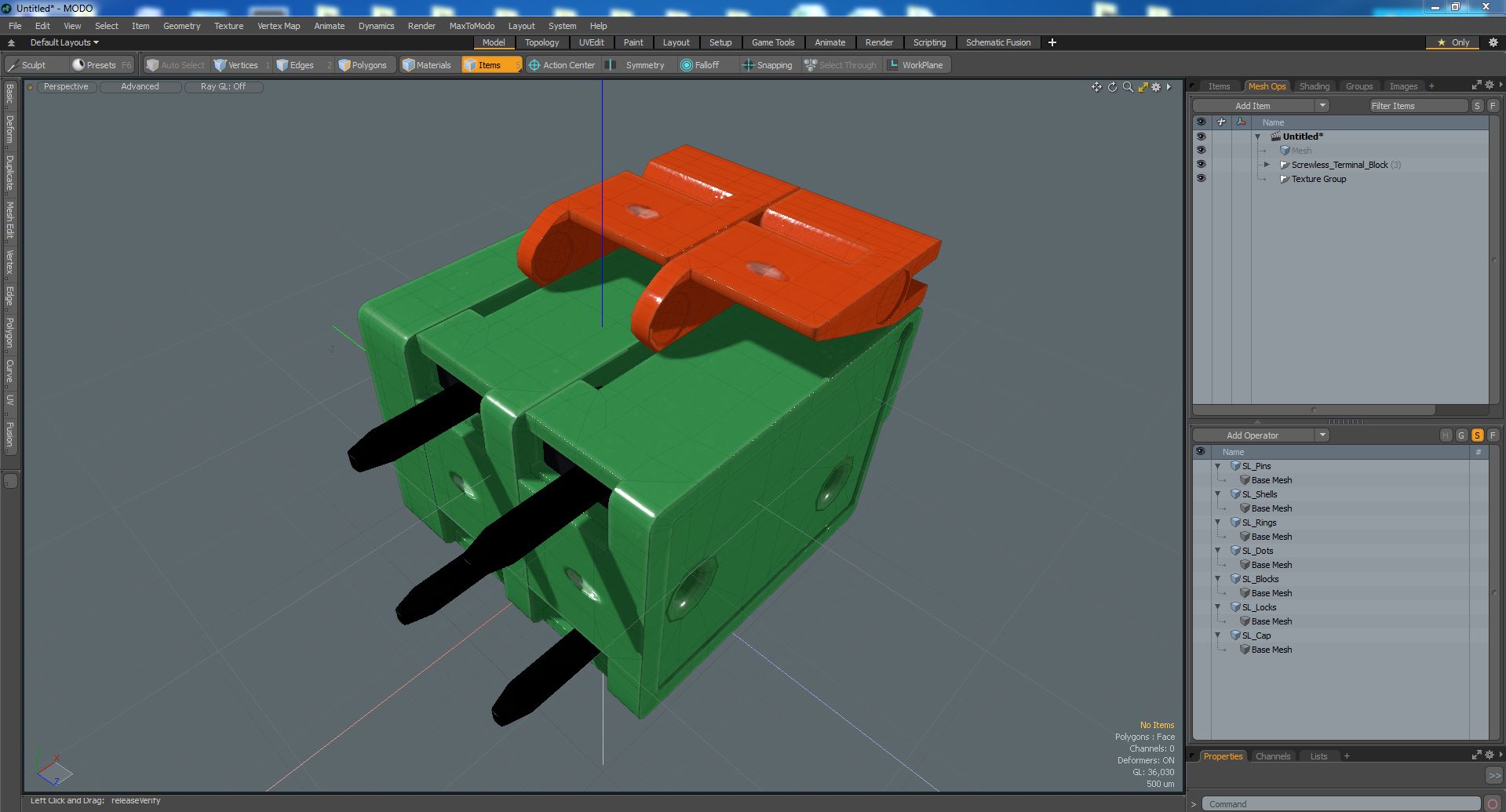 Screwless Terminal Block 3D model