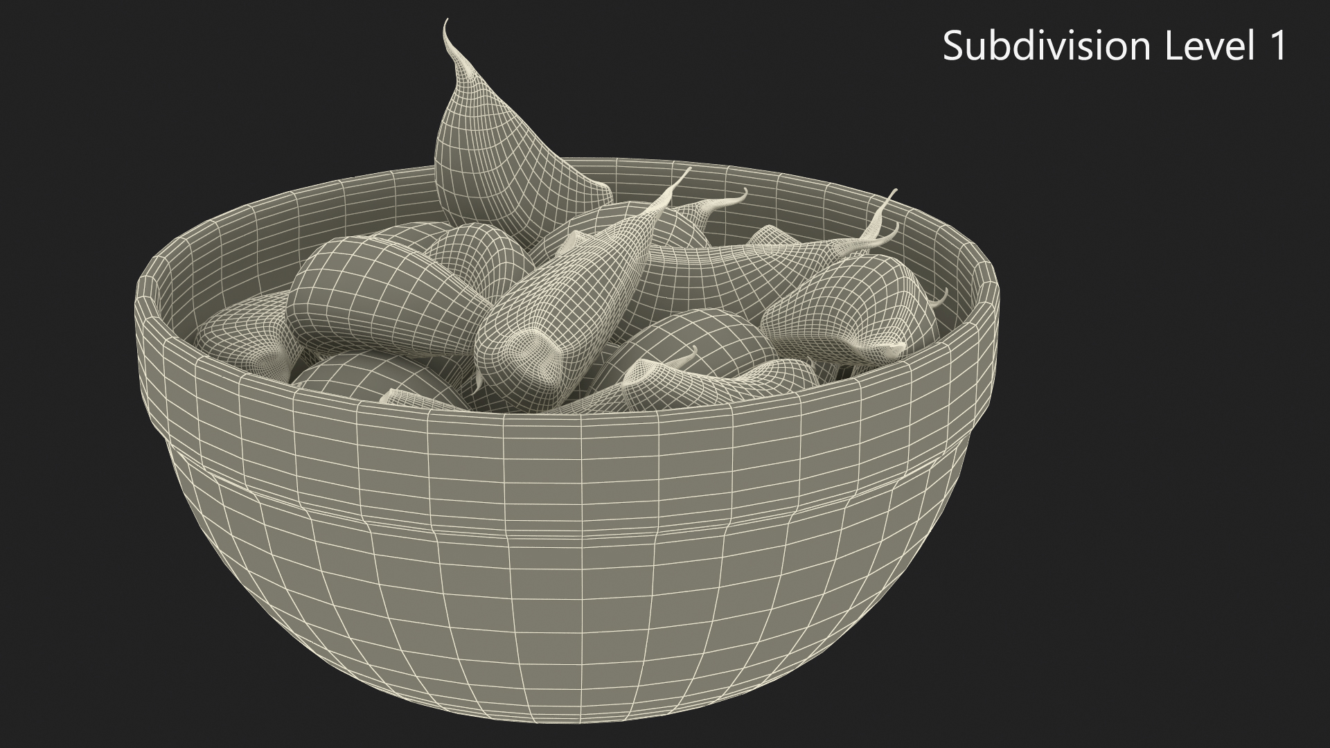 3D Bowl with Unpeeled Garlic White