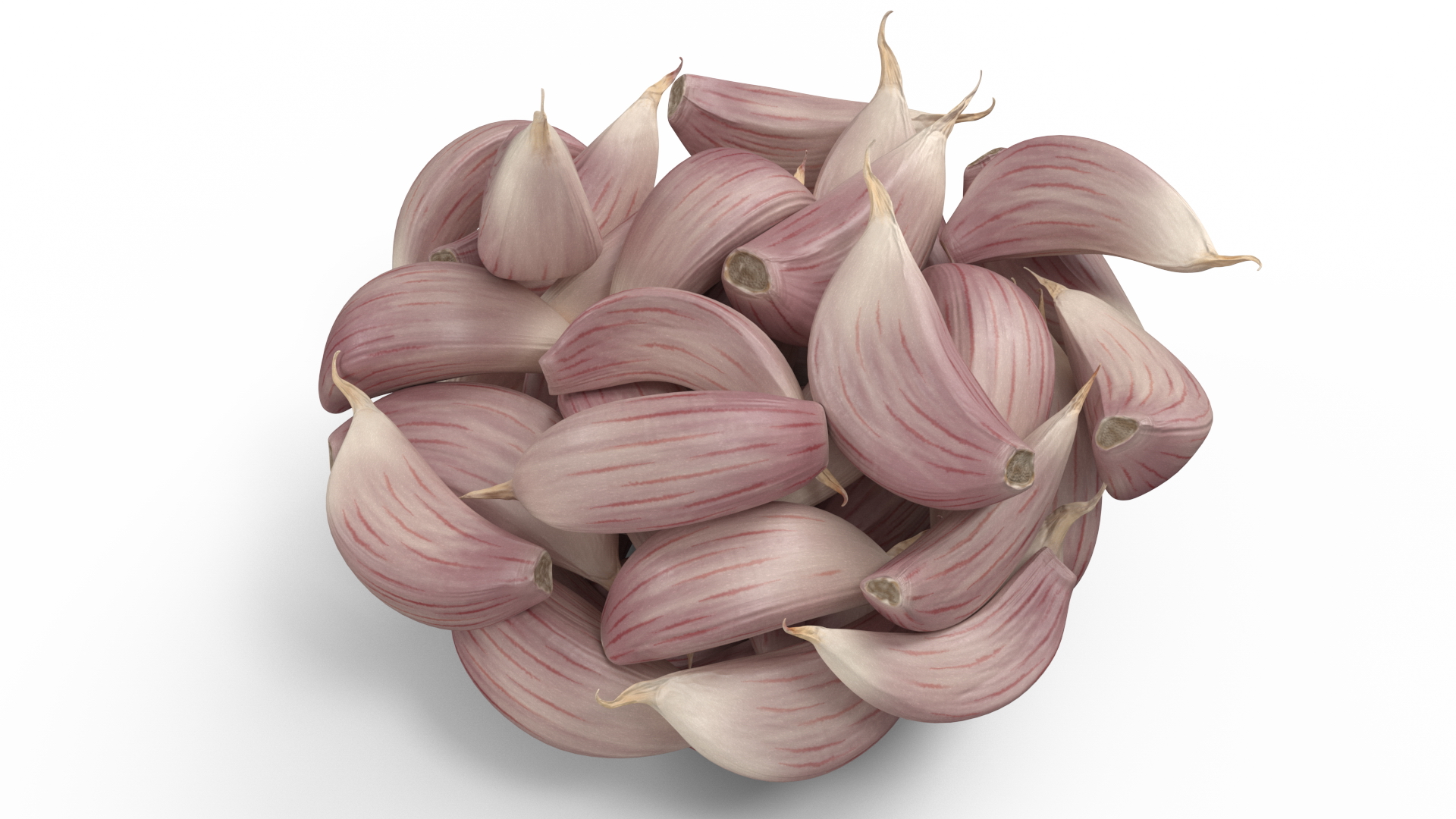 3D Bowl with Unpeeled Garlic White