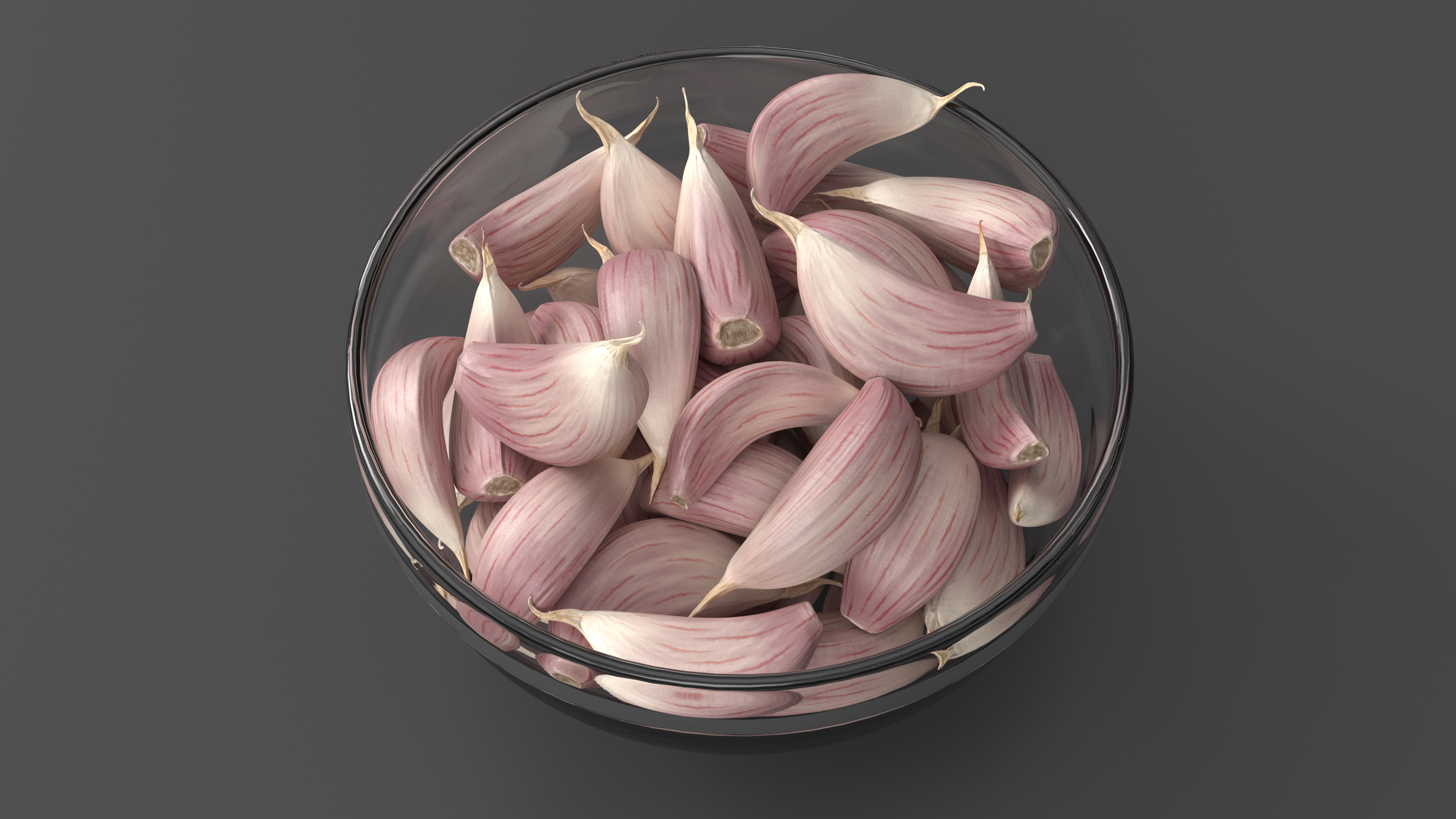 3D Bowl with Unpeeled Garlic White