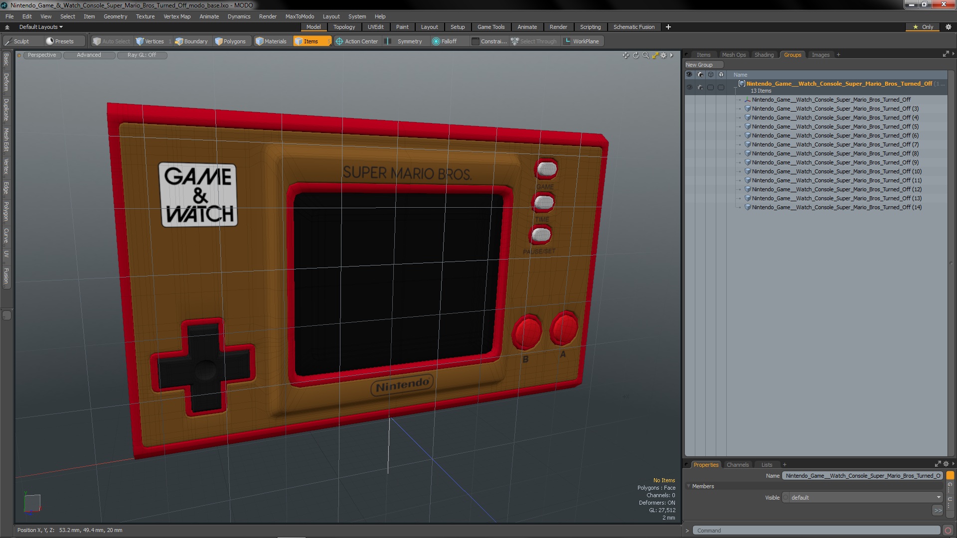Nintendo Game and Watch Console Super Mario Bros Turned Off 3D model