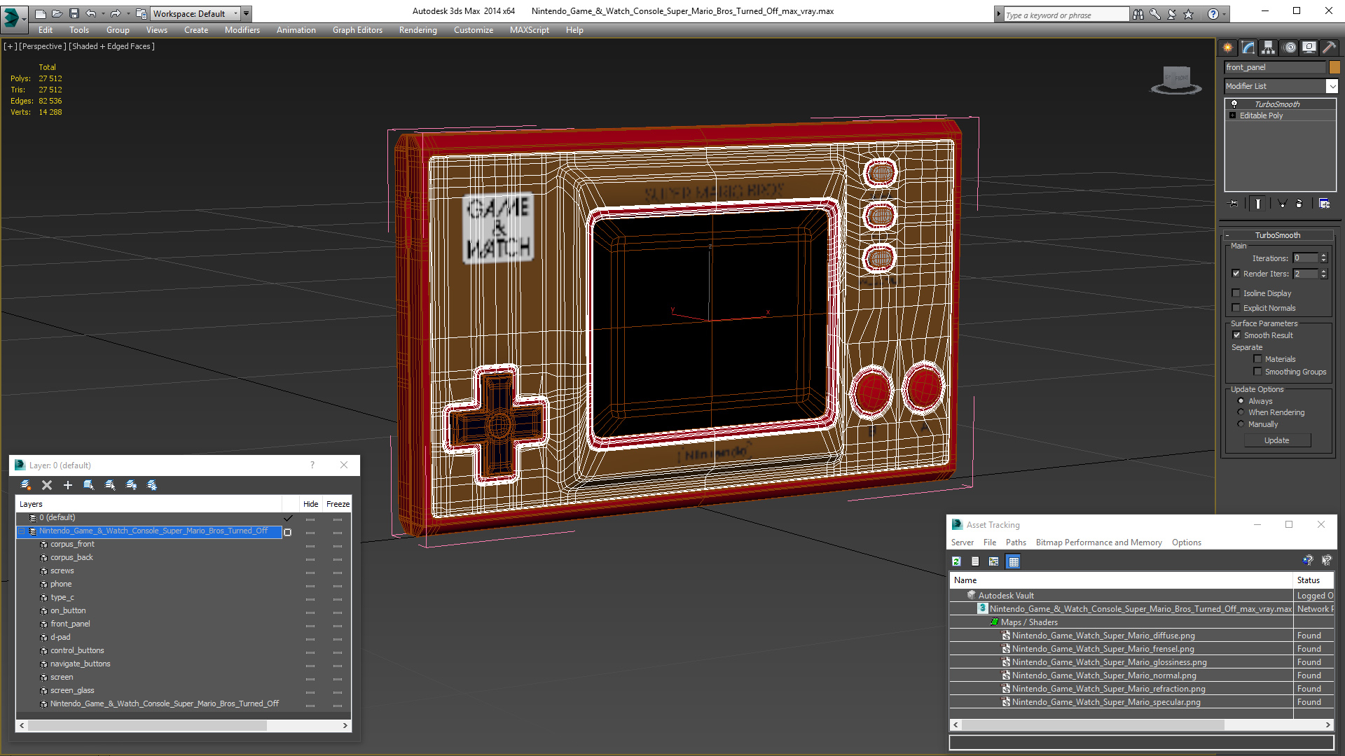 Nintendo Game and Watch Console Super Mario Bros Turned Off 3D model