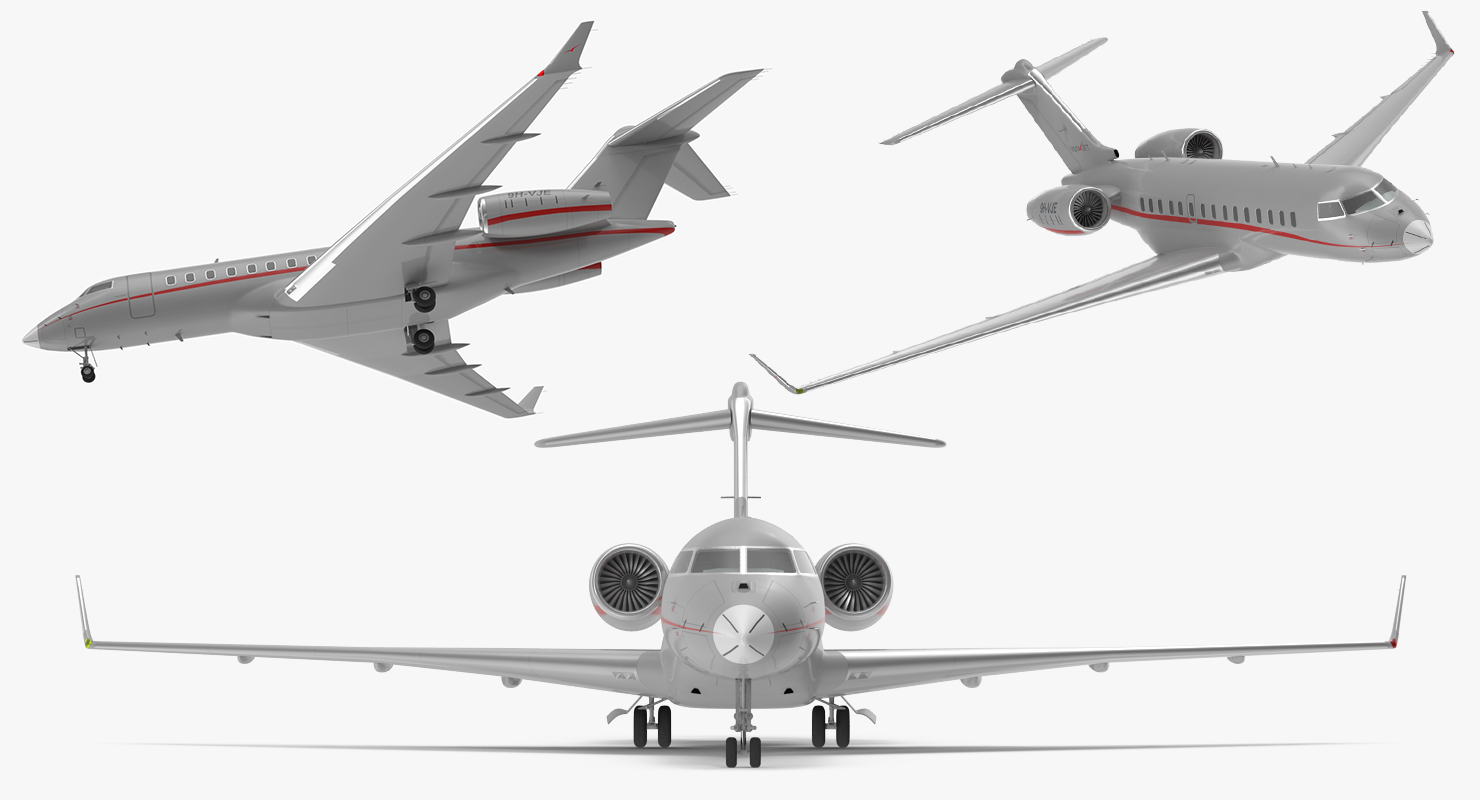 3D Business Jet Global 6000 Rigged