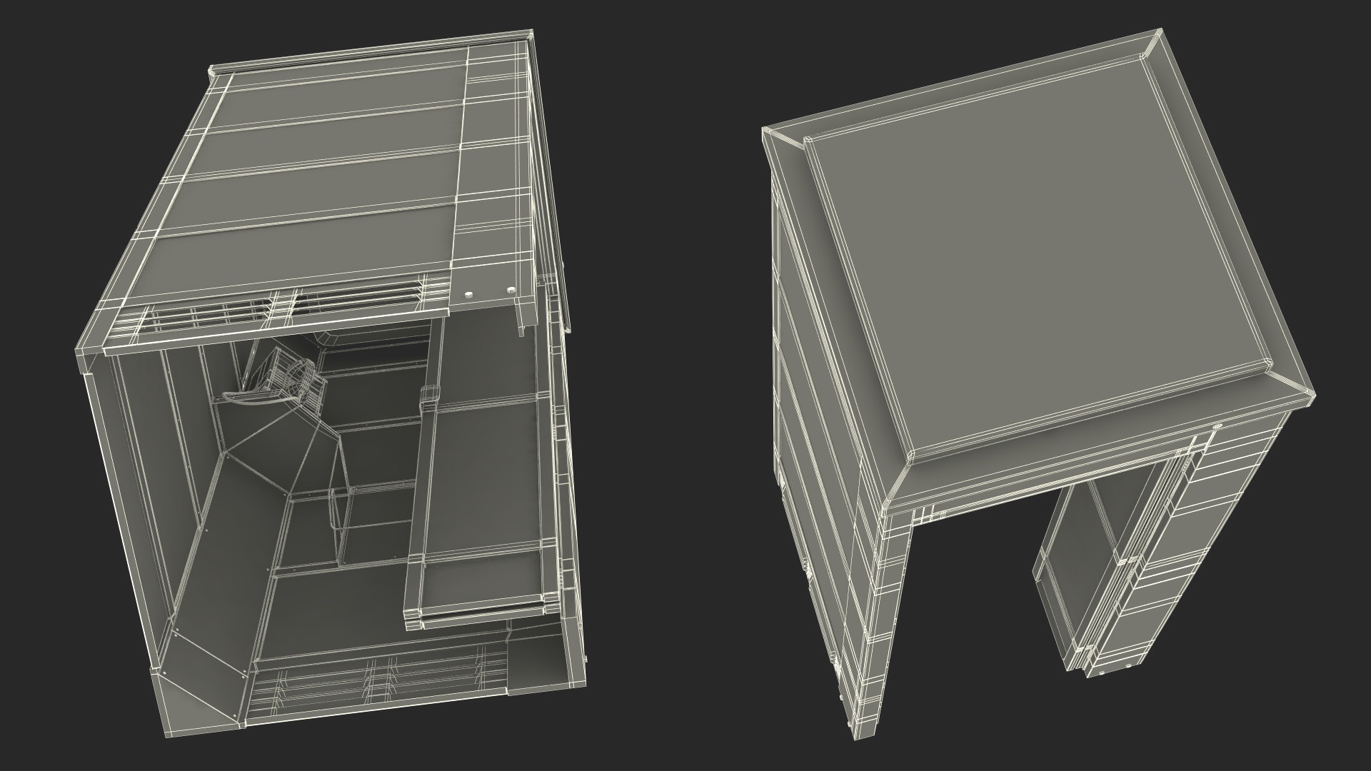 3D model Vintage Public Telephone Booth