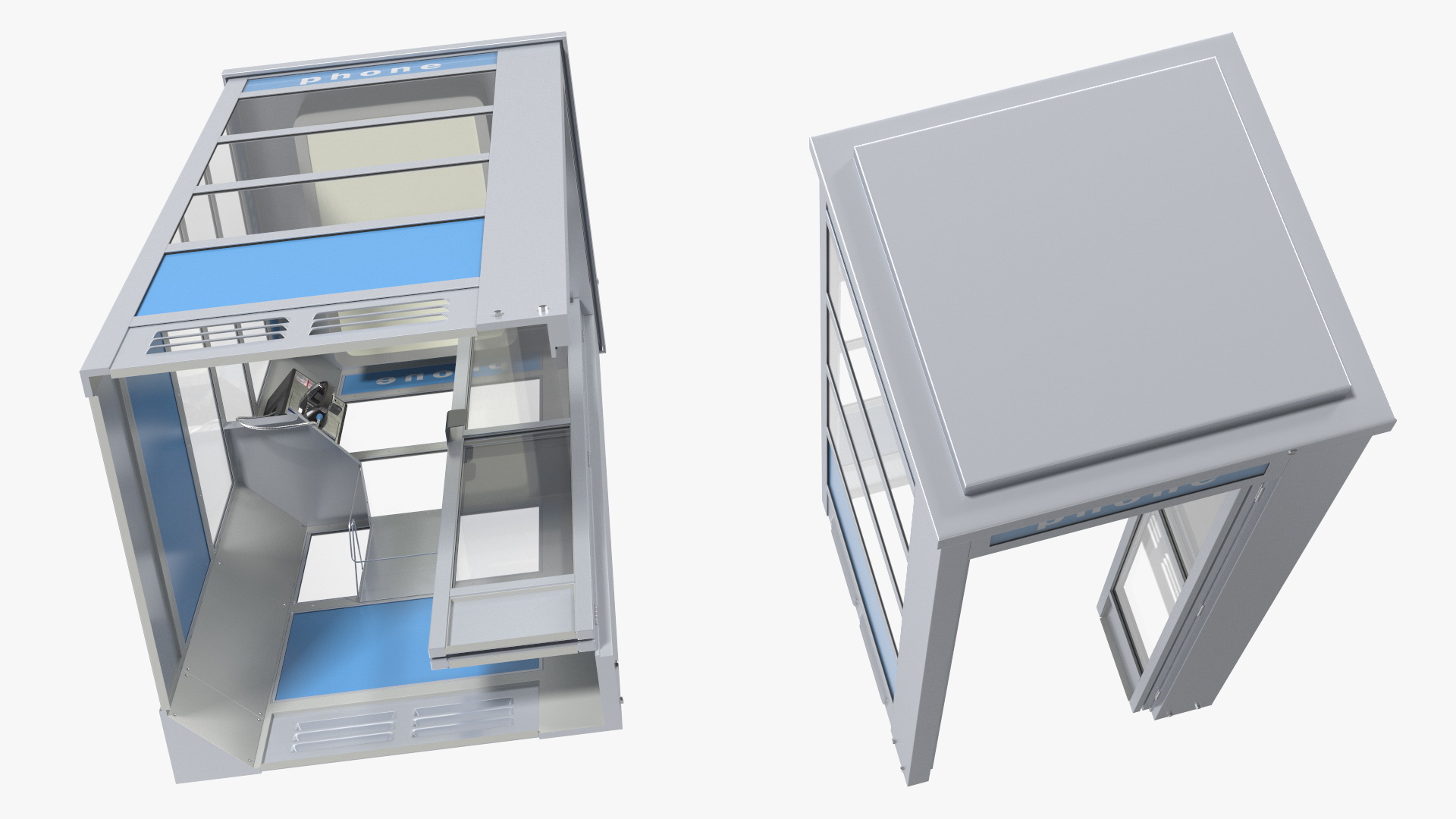 3D model Vintage Public Telephone Booth