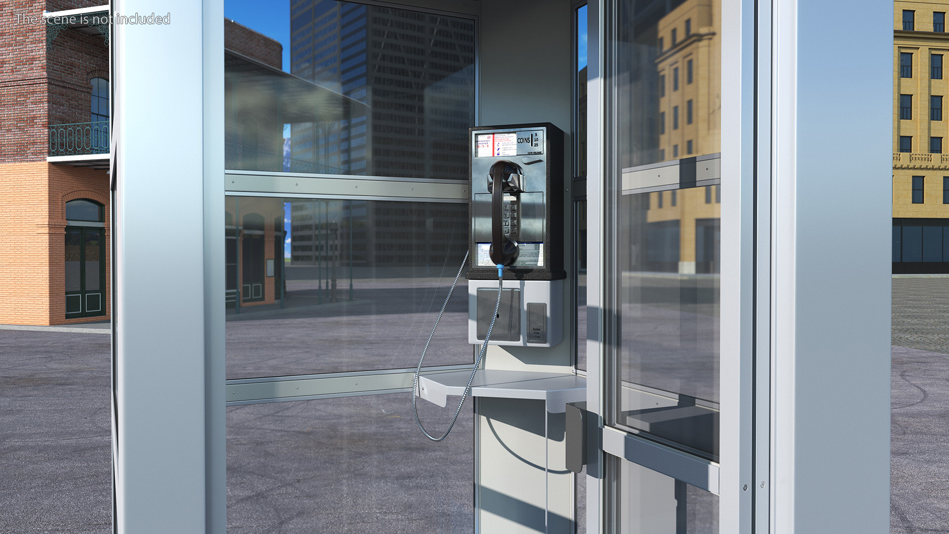 3D model Vintage Public Telephone Booth