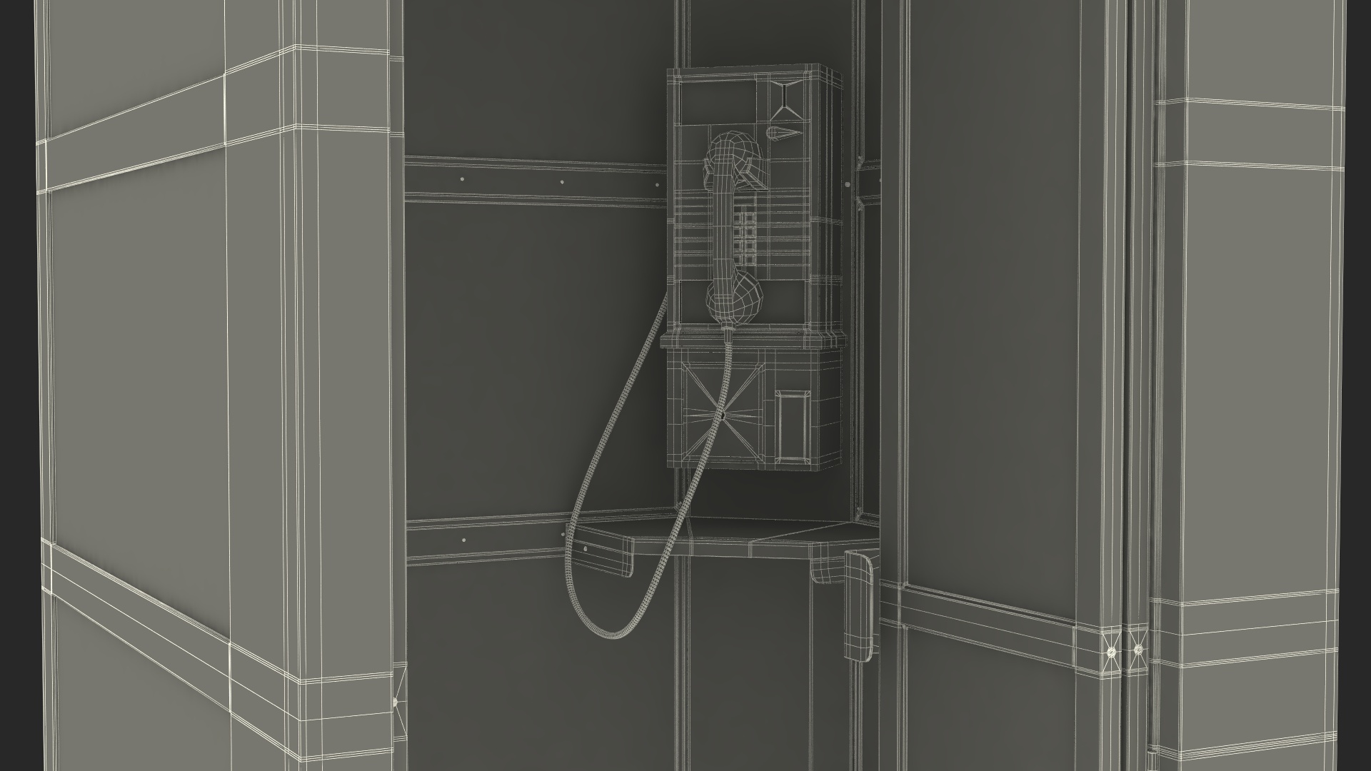 3D model Vintage Public Telephone Booth