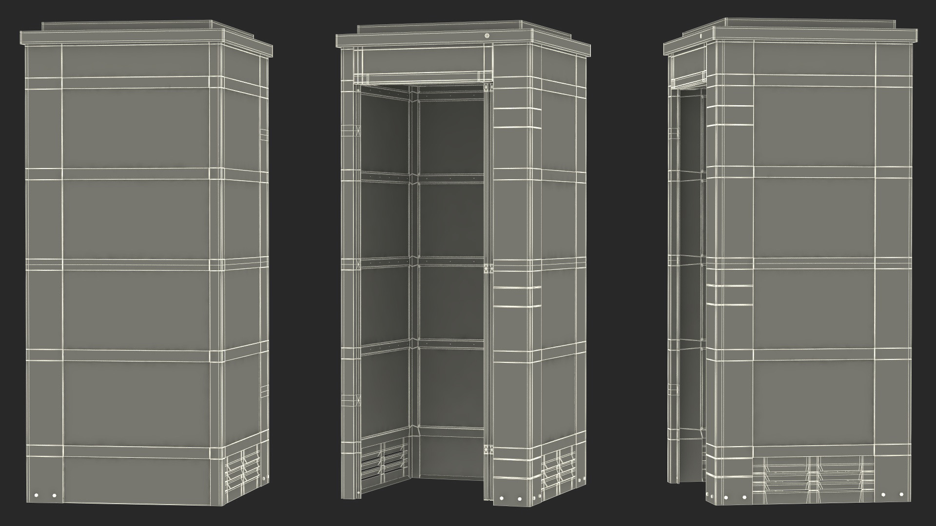 3D model Vintage Public Telephone Booth