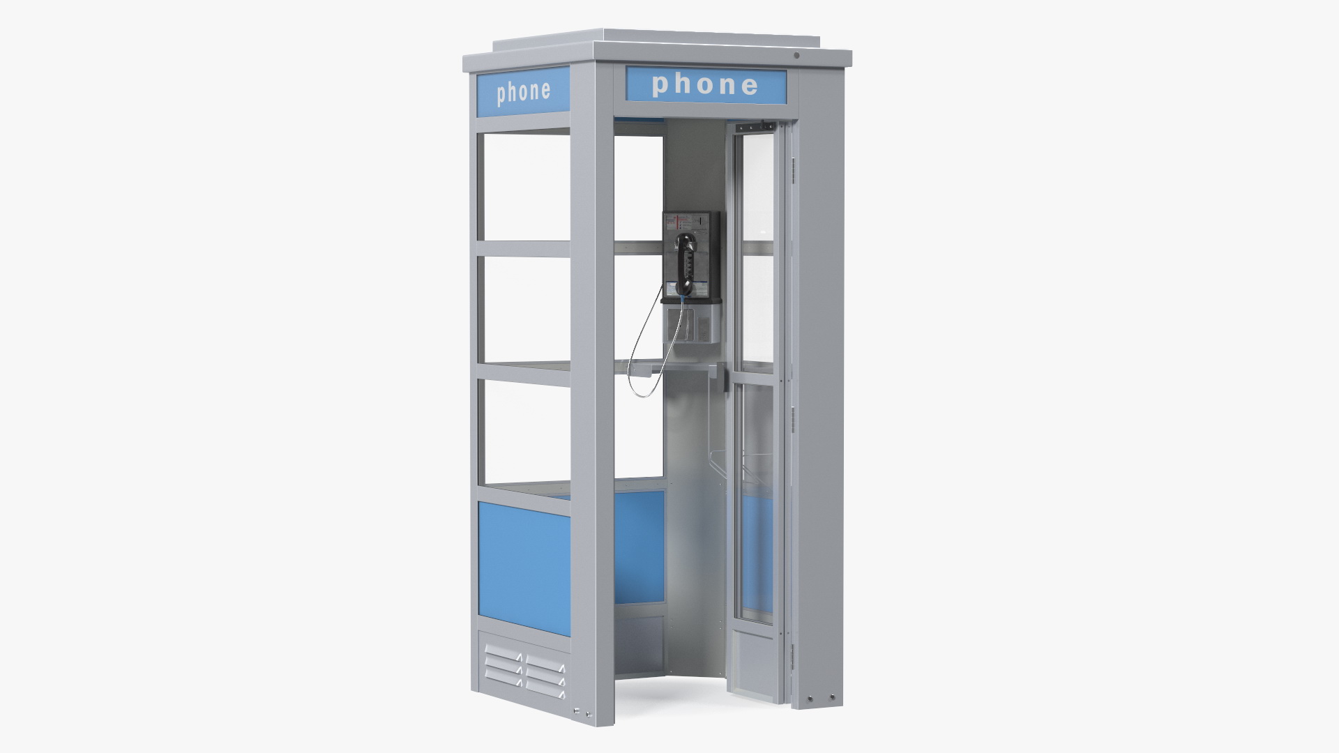 3D model Vintage Public Telephone Booth